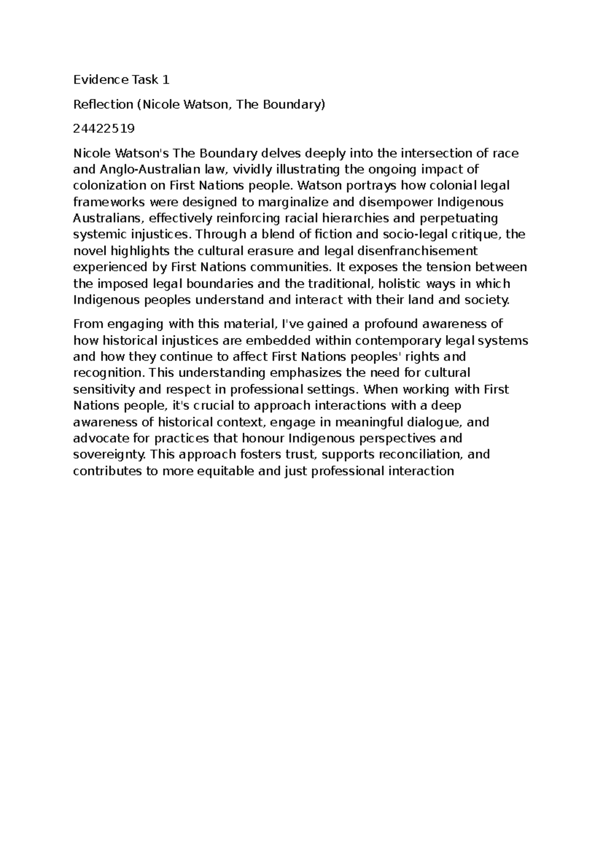Evidence Task 1 - Regarding the first task - Evidence Task 1 Reflection ...