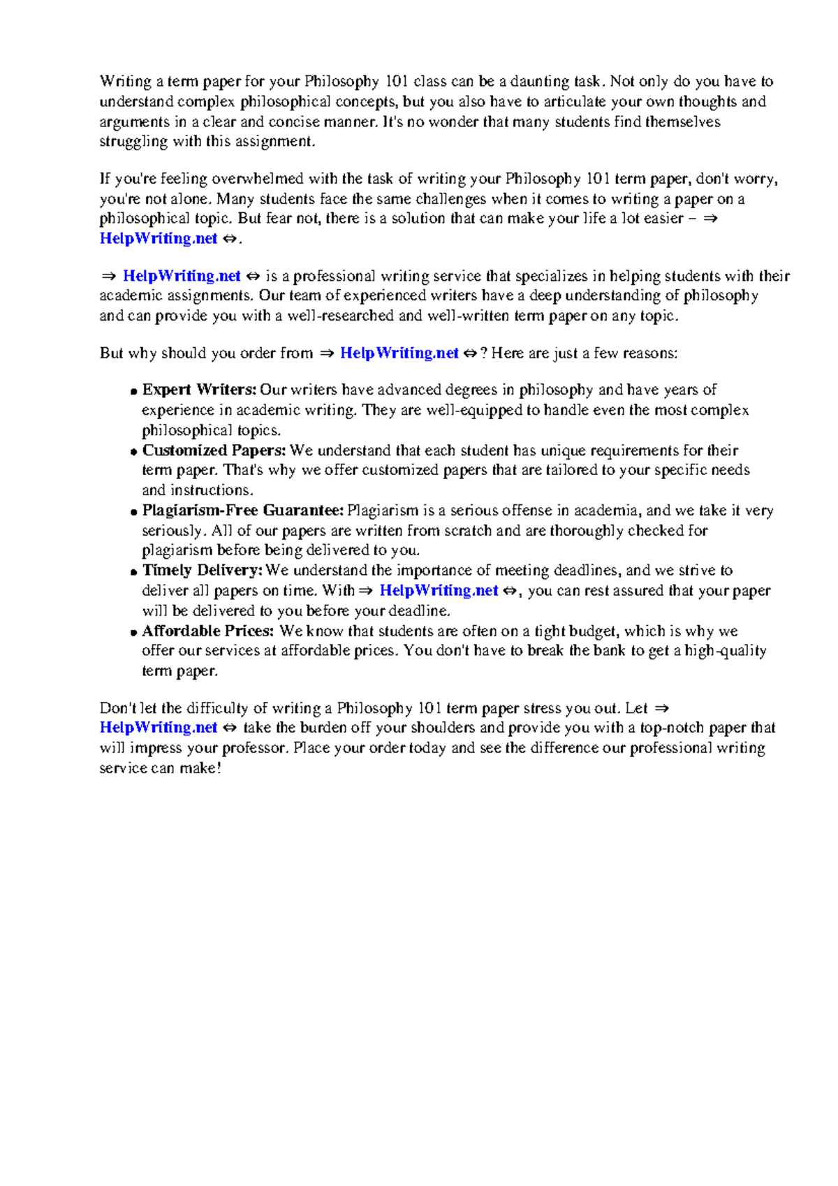 Philosophy 101 term paper topics - Writing a term paper for your ...