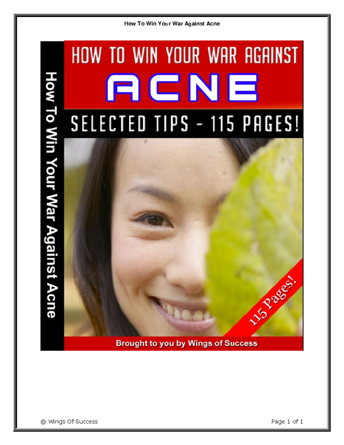 How to win your war against acne - DISCLAIMER AND TERMS OF USE ...