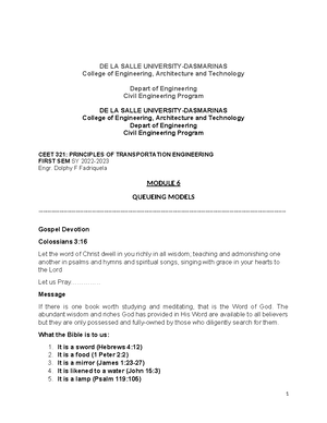 Transportation Module 1 - 6 Tutorial Questions - HOMEWORK: Solve the ...
