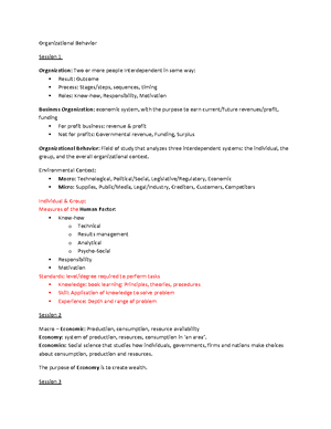 Organizational Behavior OB Final Exam Practice Questions and Solutions ...