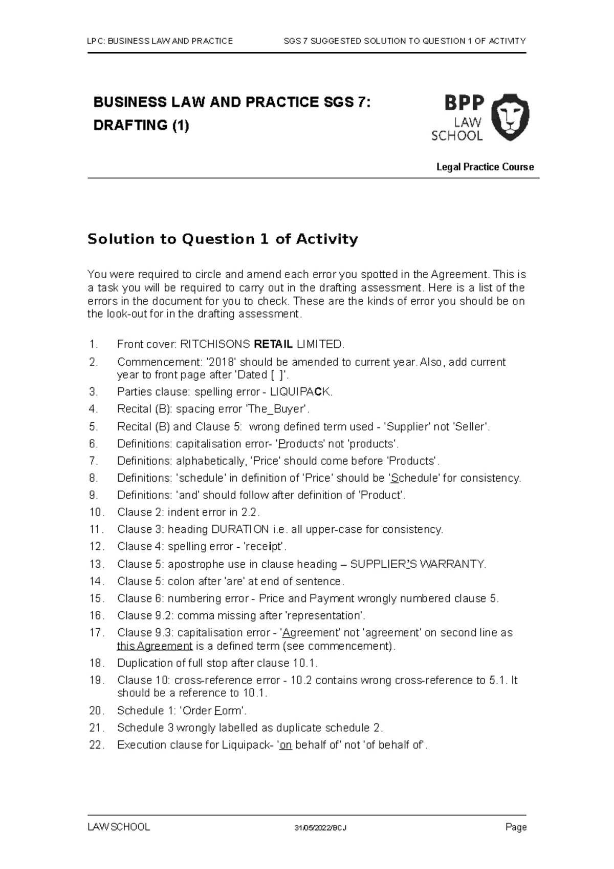 SA SGS 1 Solicitors' Accounts Activity Pack 2022-23 - Studocu