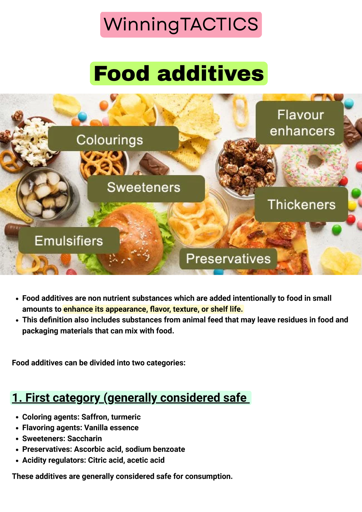 Food Additives & Regulations: Safety, Standards, and Fortification ...