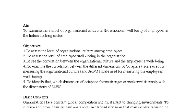 APW - Impact of Organizational Culture on Employee Wellbeing in Indian ...
