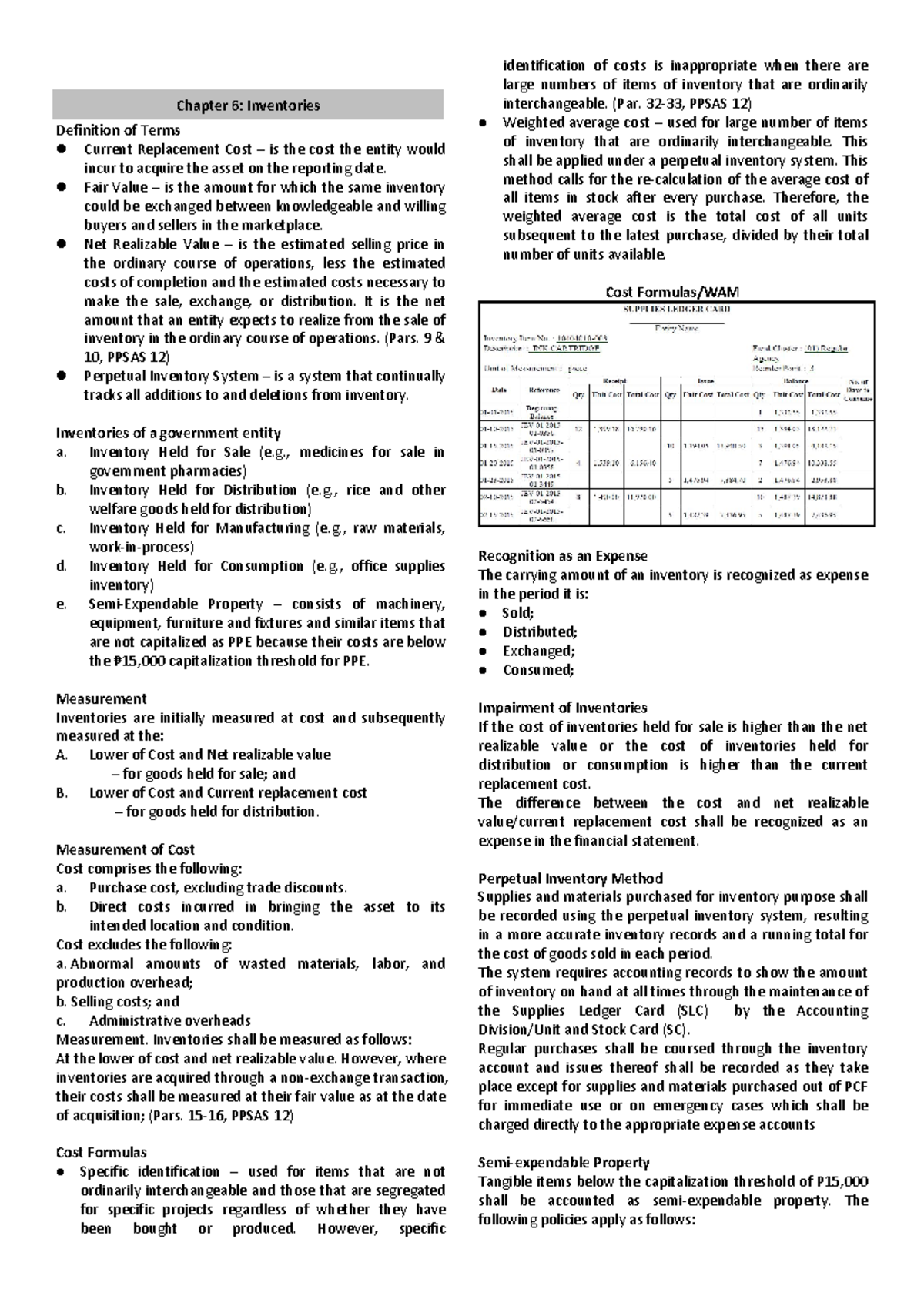 C6 Final Exam Notes: Government Accounting on Inventories - Studocu