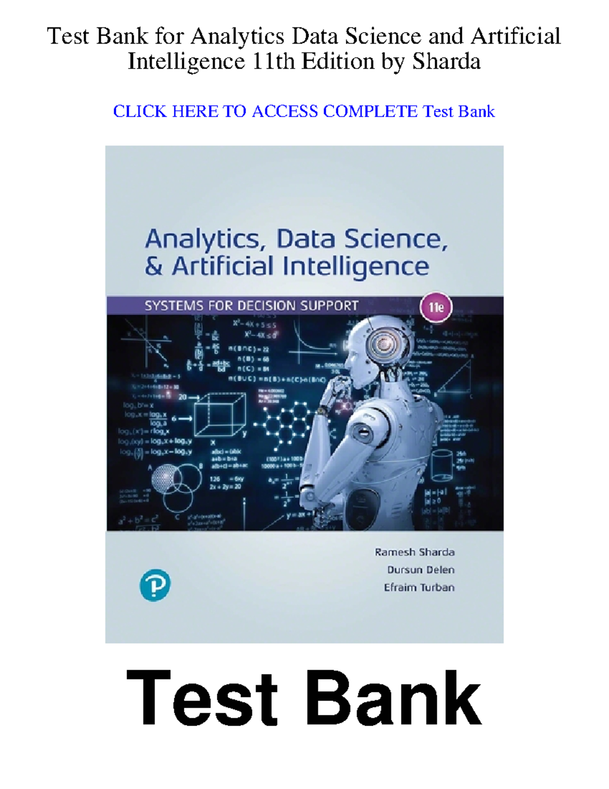 9780135192016-TEST-BANK - Test Bank for Analytics Data Science and ...