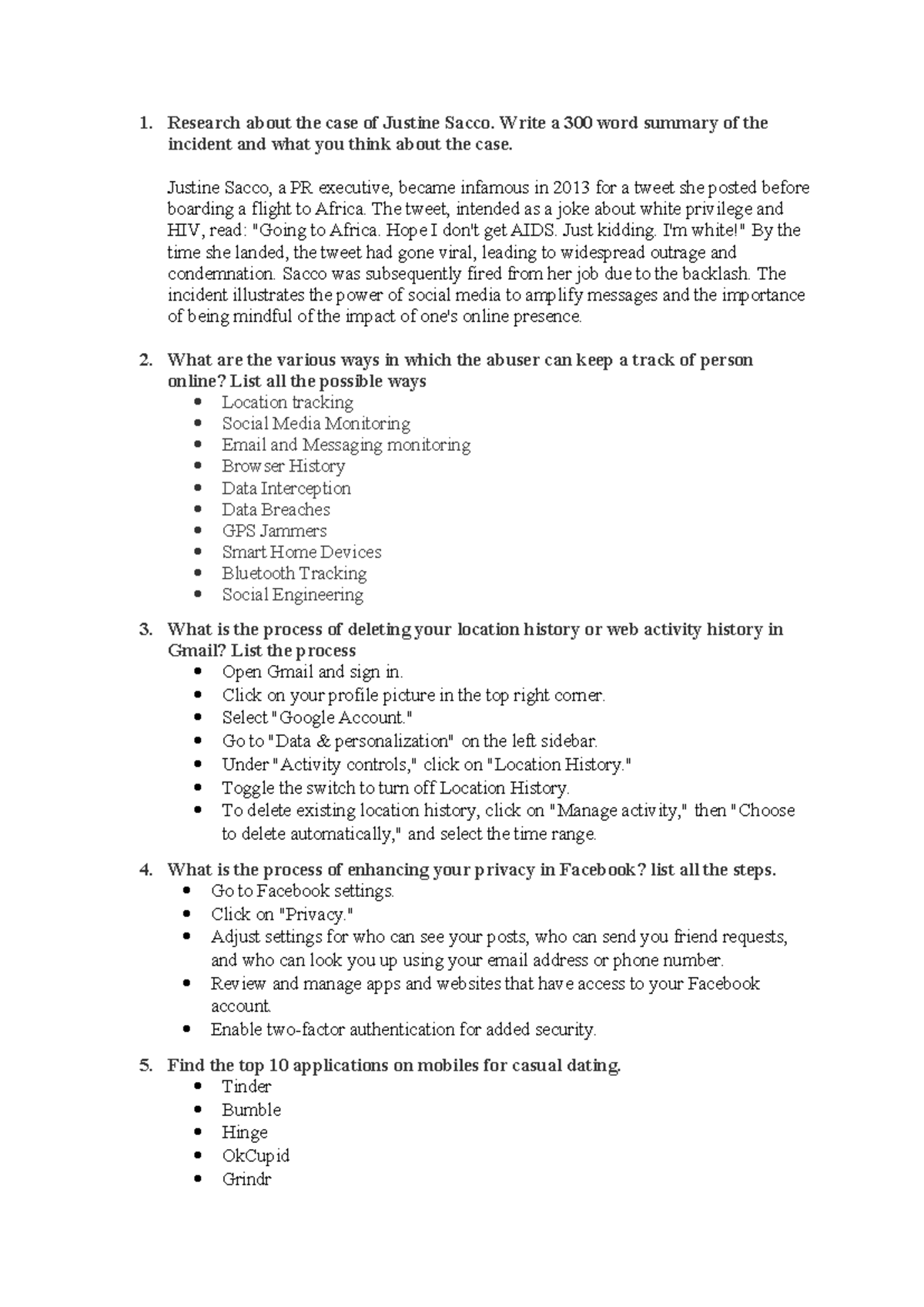 SOC101: Assignment 1 - Social Media Impact & Privacy Measures - Studocu