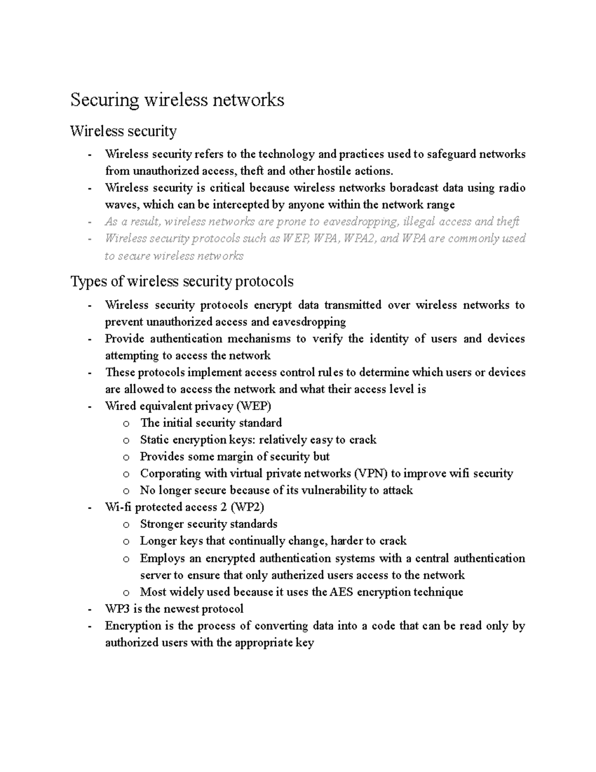 Presentation script - Securing wireless networks Wireless security ...