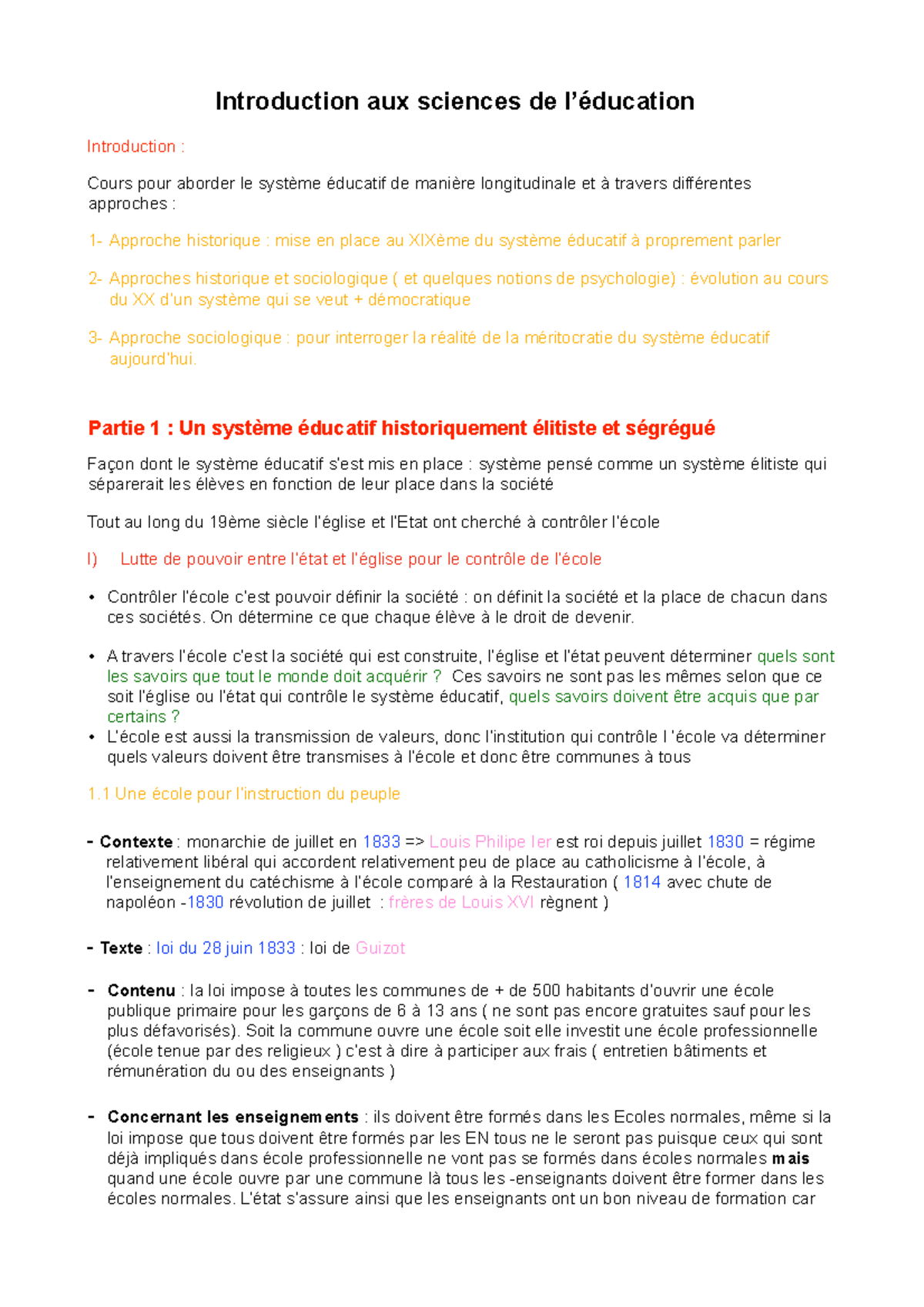 Introduction aux Sciences de l'Éducation : Évolution et Réformes (SCÉ ...