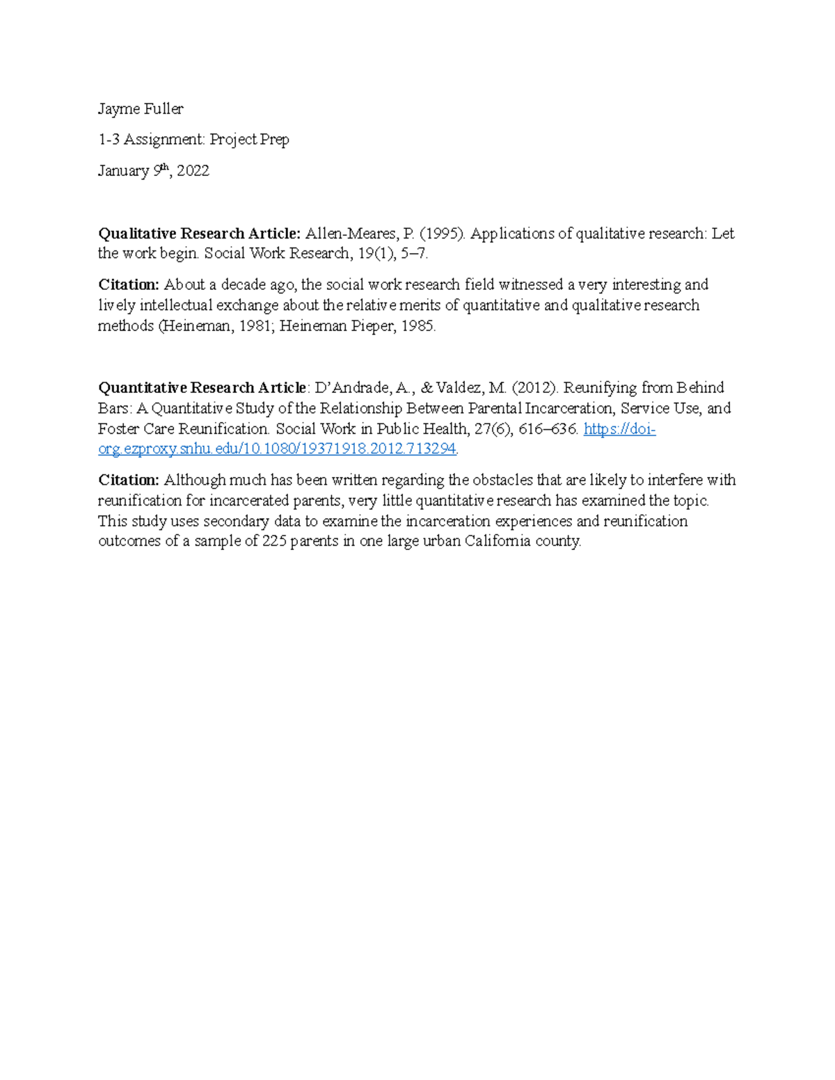 1-3 Assignment - Qualitative & Quantitative Research Analysis - Studocu