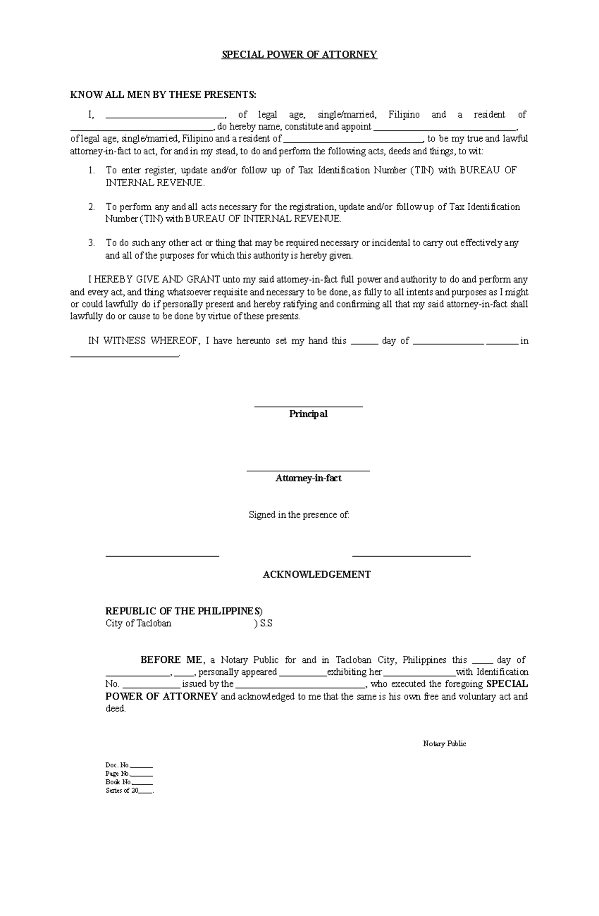 SPA for BIR TIN Verification and Authority Assignment - Studocu