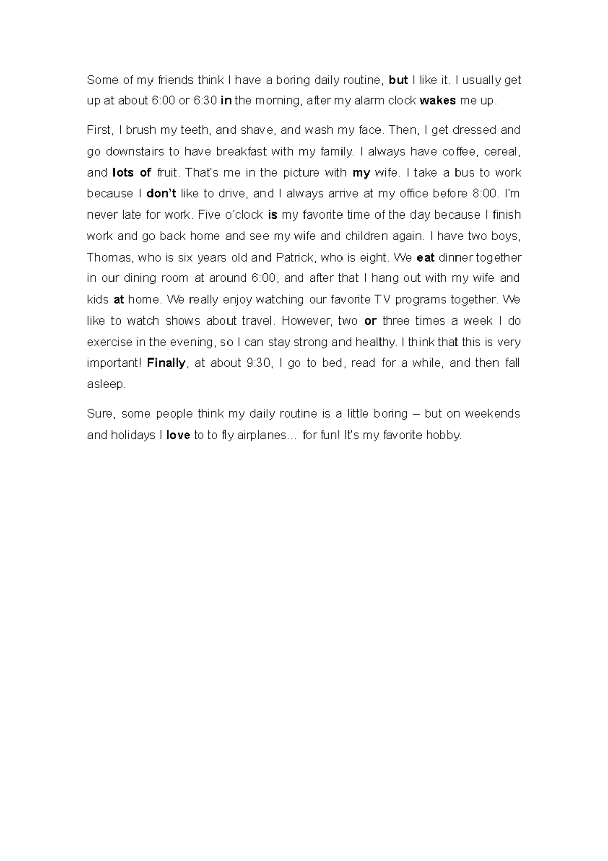 ENG101 - My Daily Routine Essay: A Personal Reflection on Life - Studocu