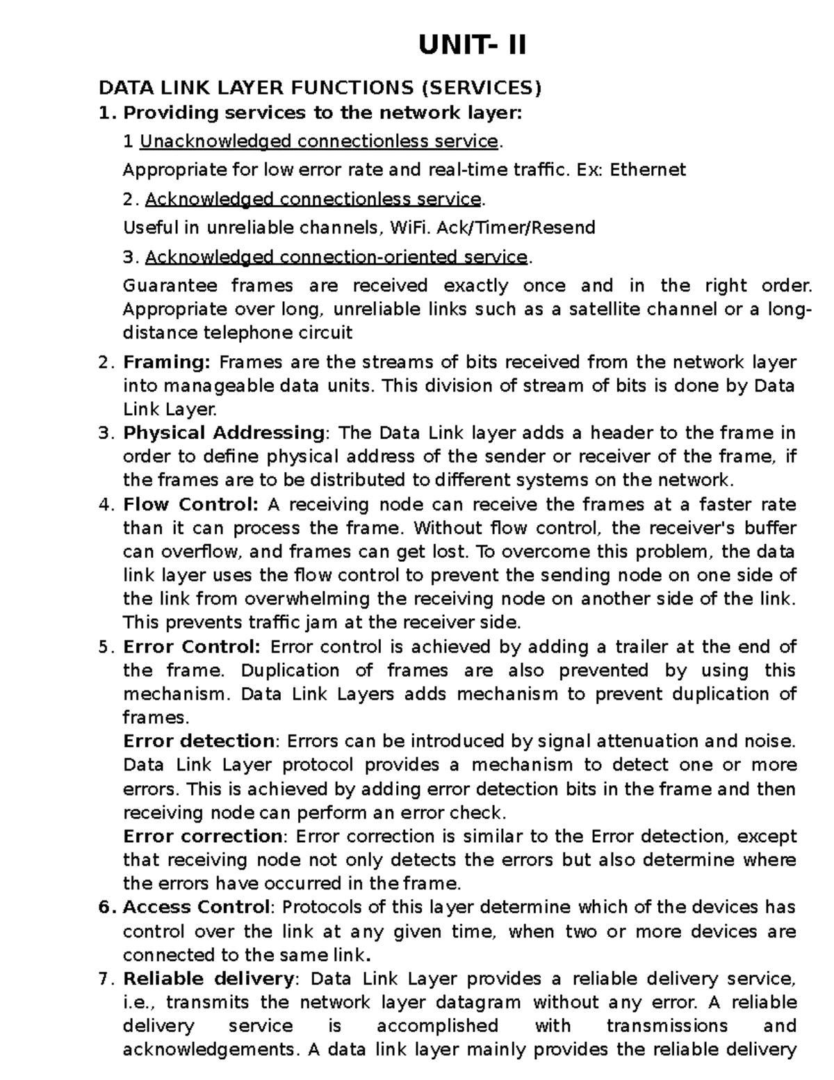 Computer Networks L1: Comprehensive Study Notes on OSI Model ...