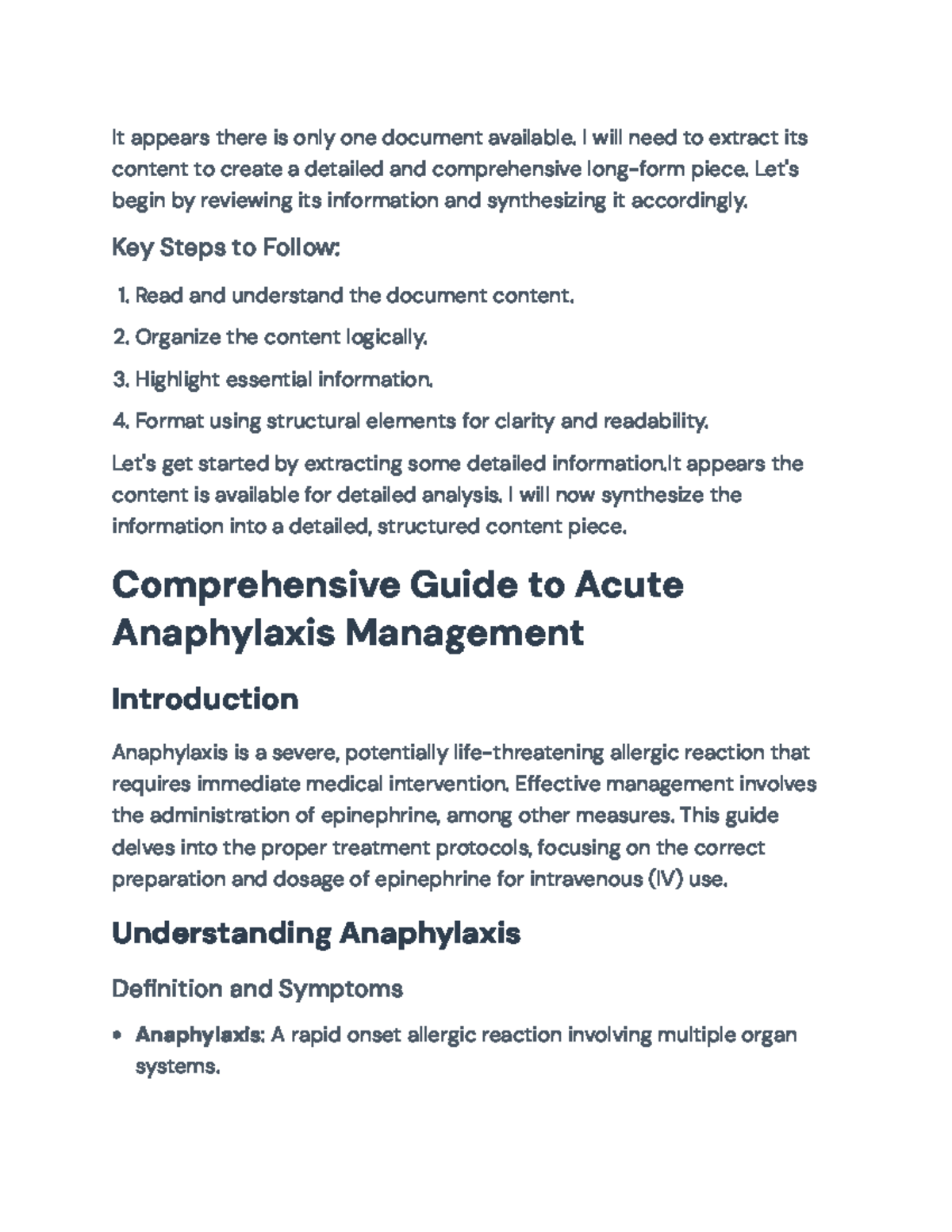 Comprehensive Guide to Acute Anaphylaxis Management and Epinephrine Use ...