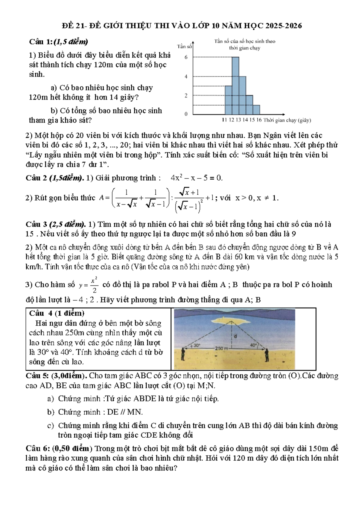 ĐỀ 21 30 - Math test for grade 9, entrance exam for grade 10 - ĐỀ 21 ...