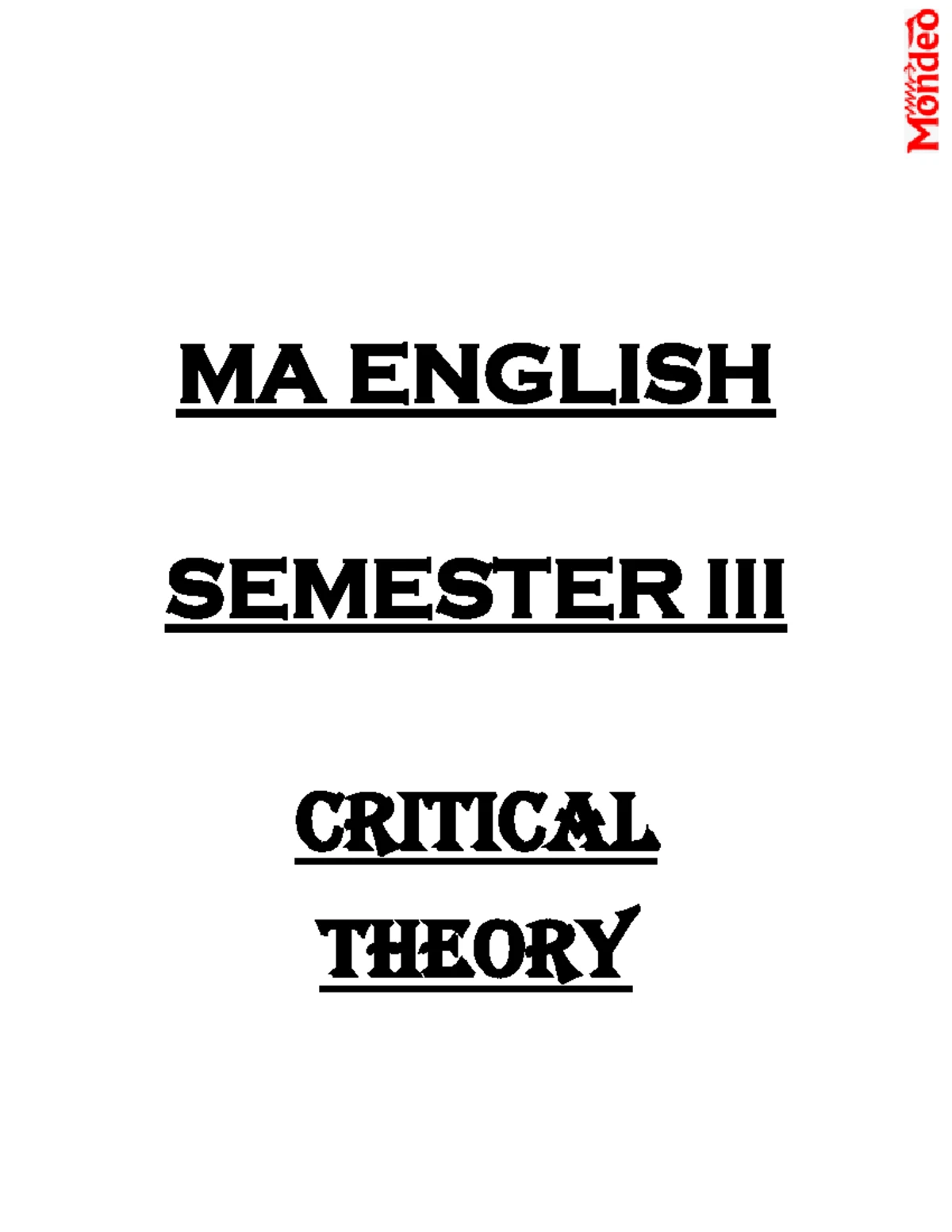 Critical Theory: Comprehensive Lecture Notes for Cultural Studies ...