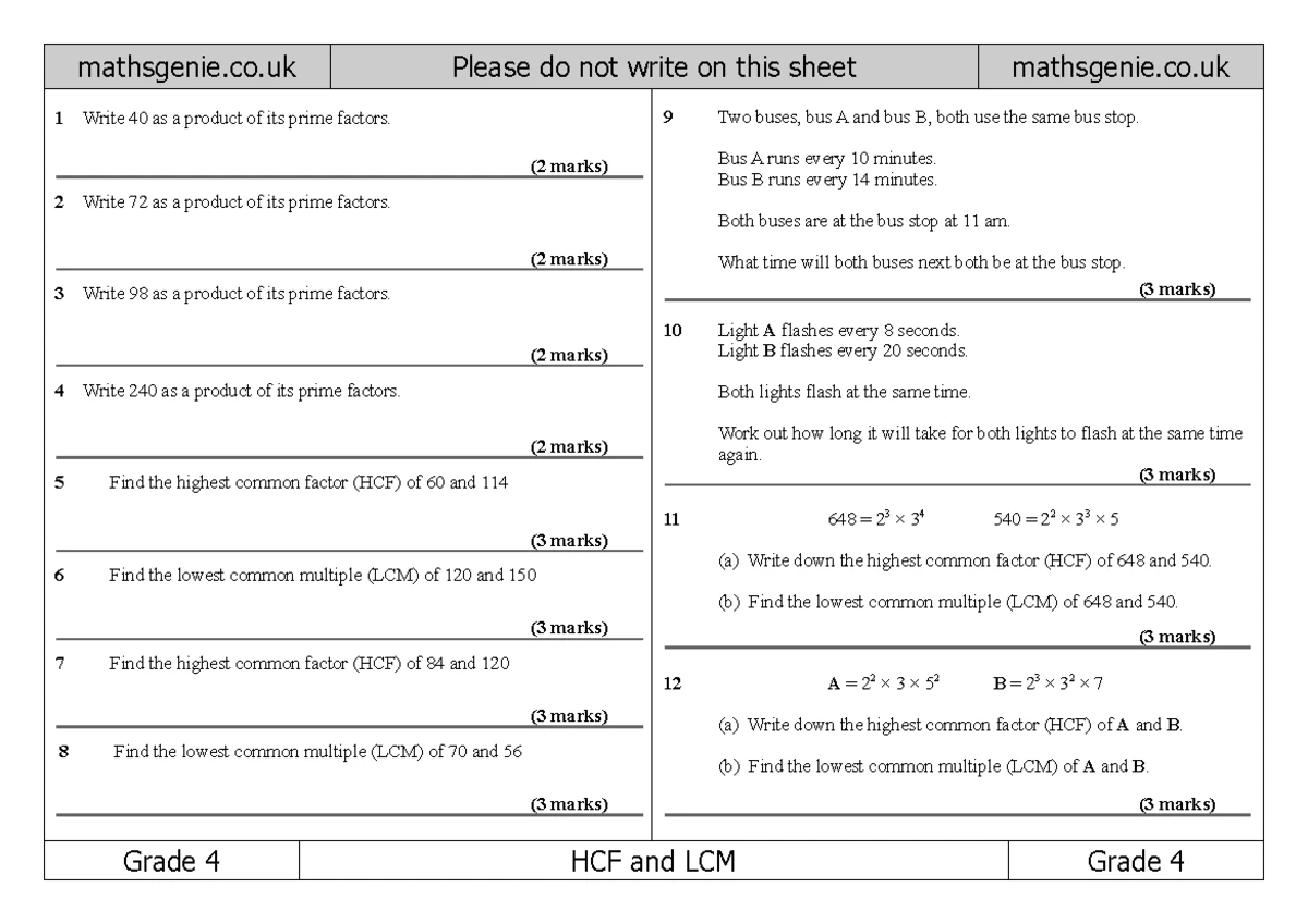 Grade 4 Sequences Worksheet - mathsgenie.co.uk - Studocu