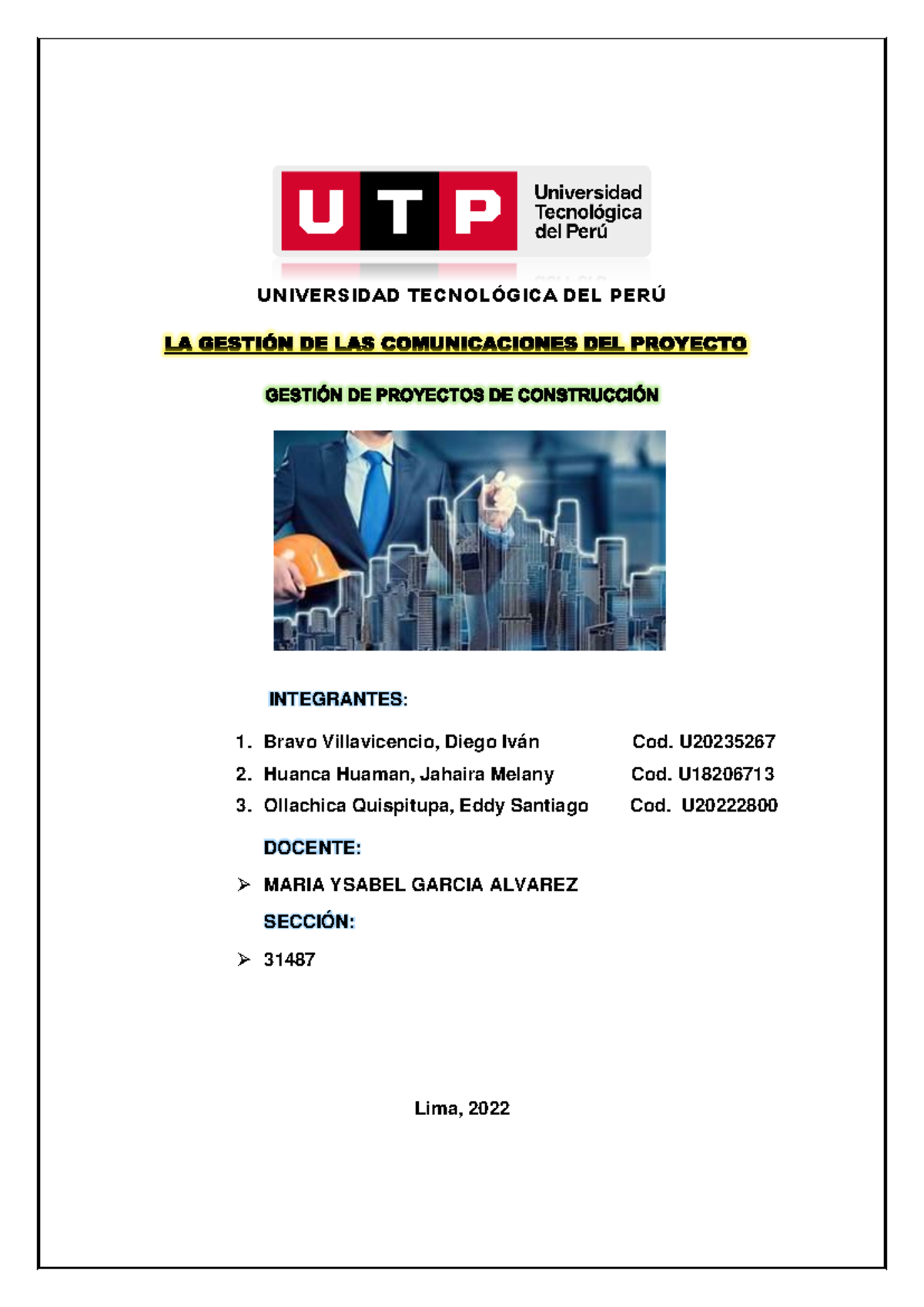Plan de Gestión de Comunicaciones del Proyecto de Edificación 31487 - Document Preview