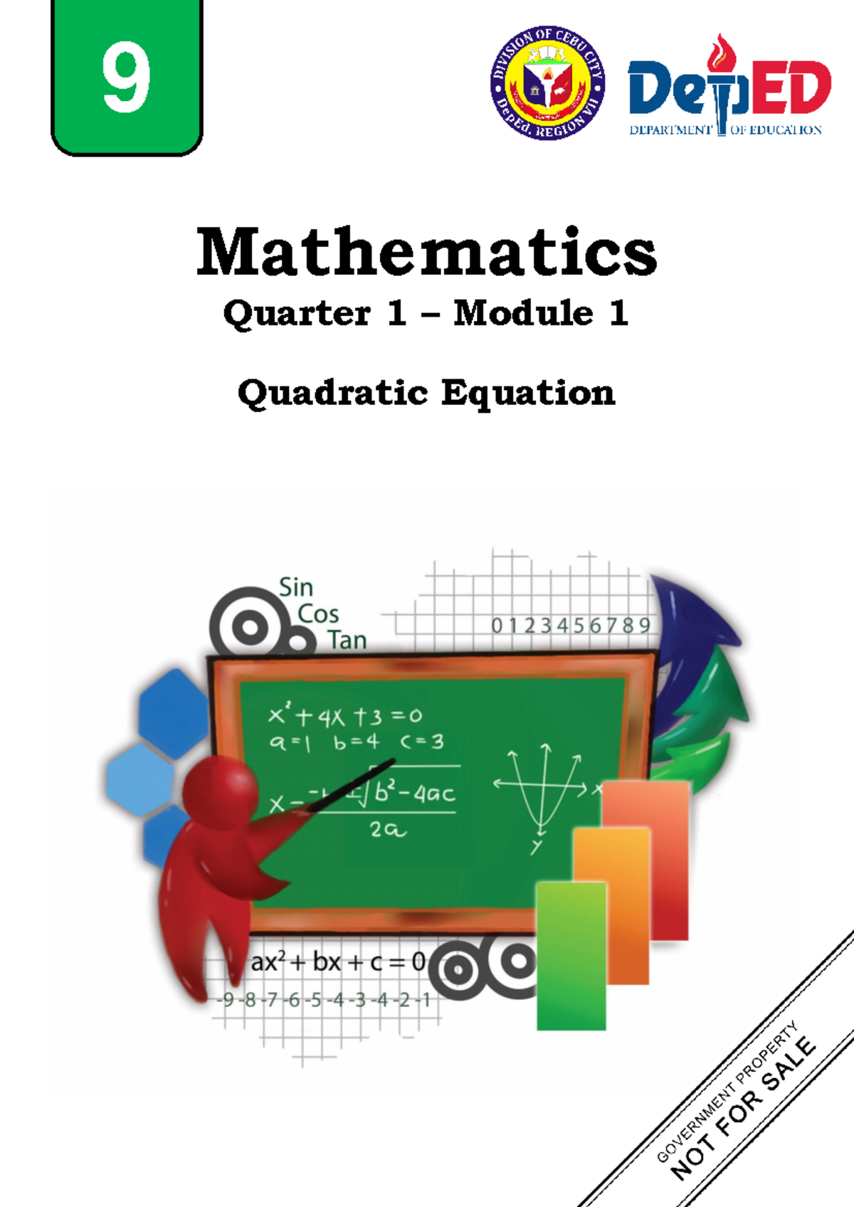 M1 Q1 MATH - Quadratic Equations Notes for Grade 9 Module 1 - Studocu