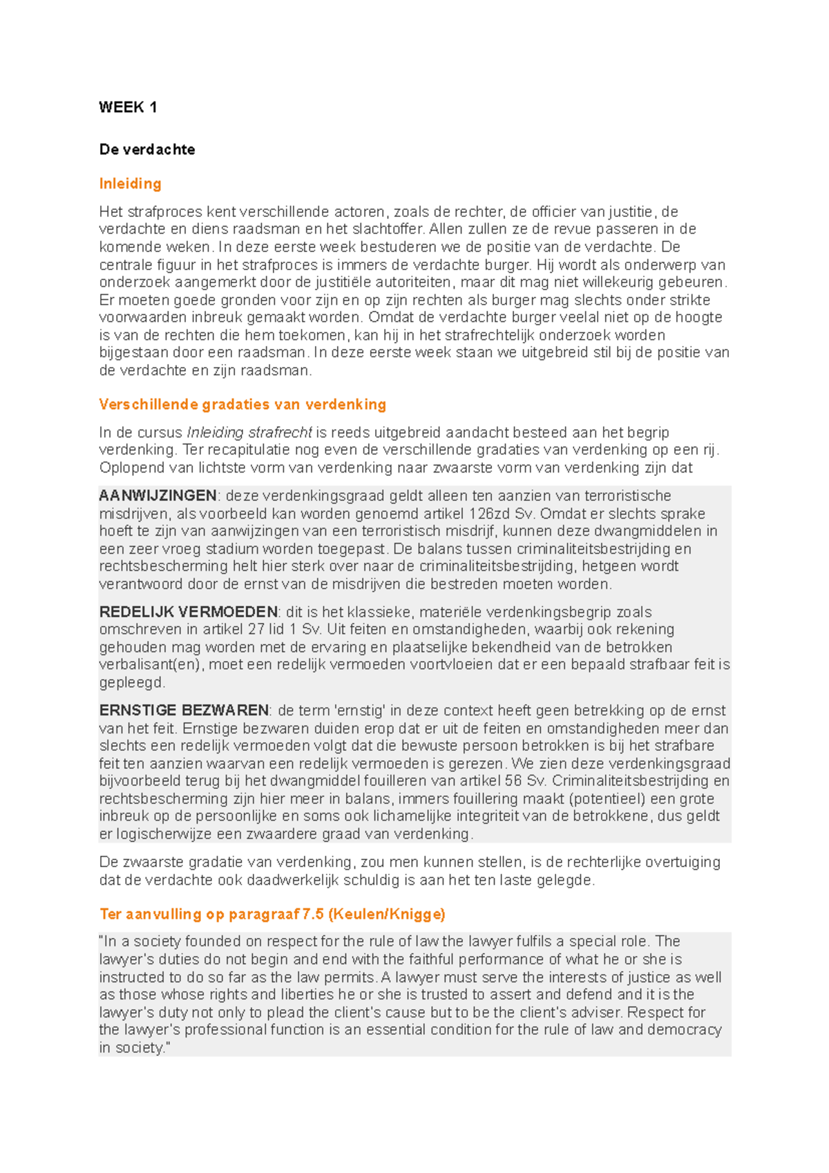 Formeel Strafrecht Verdieping: De Positie van de Verdachte en Zijn ...
