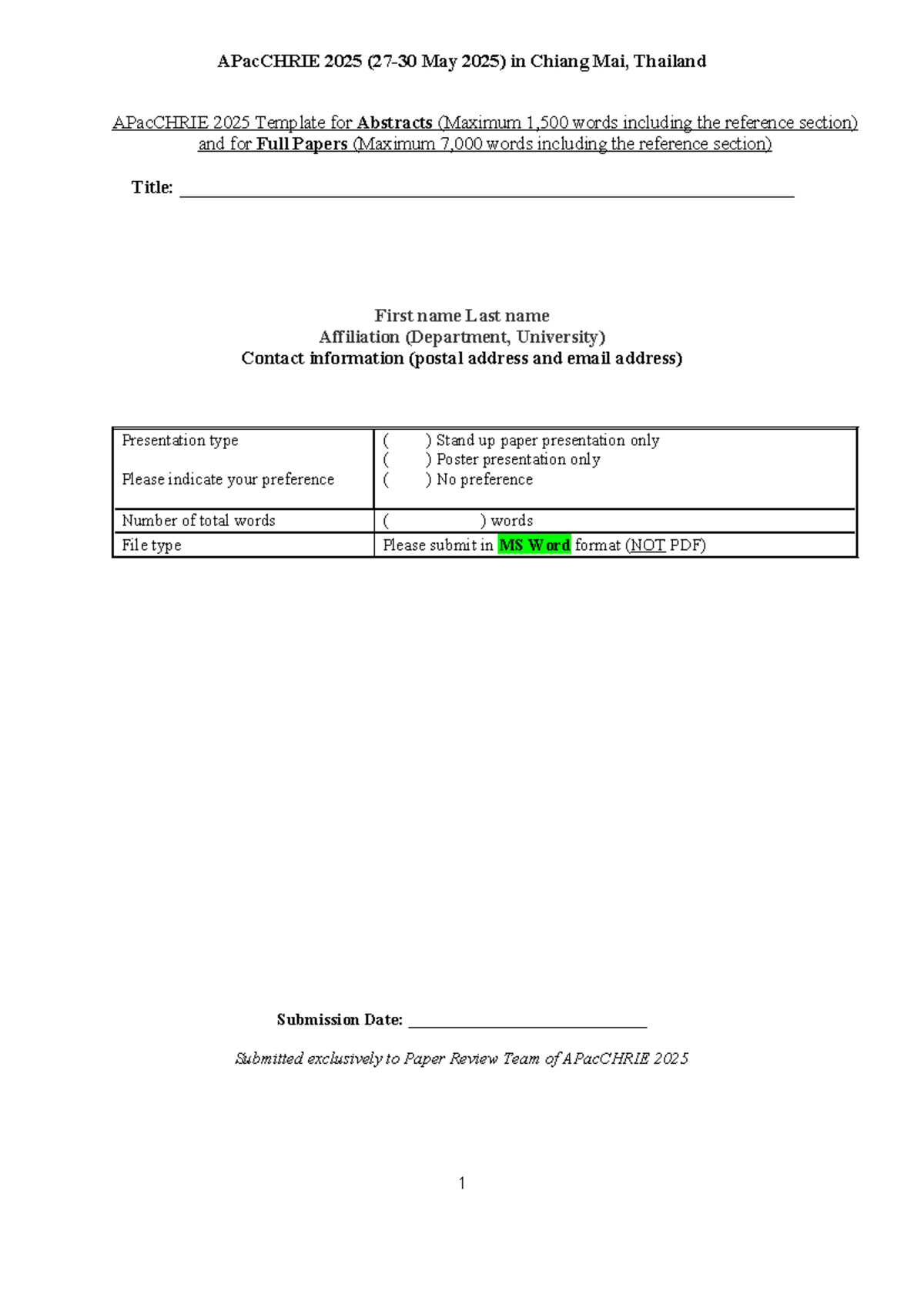 Abstract FULL Paper Template-Paper Submission (APac Chrie 2025 Main ...