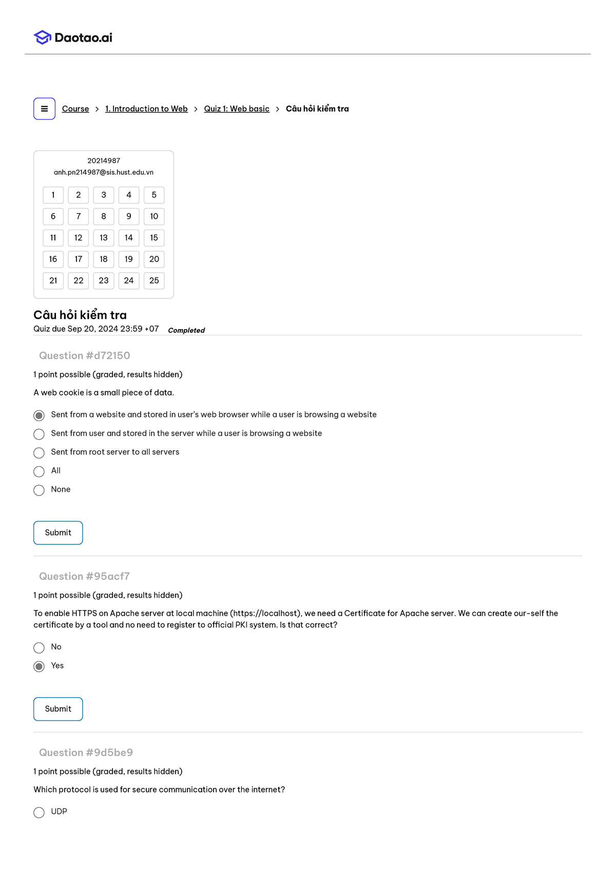IT4409: Web Basics Quiz 1 Review and Practice Questions - Studocu