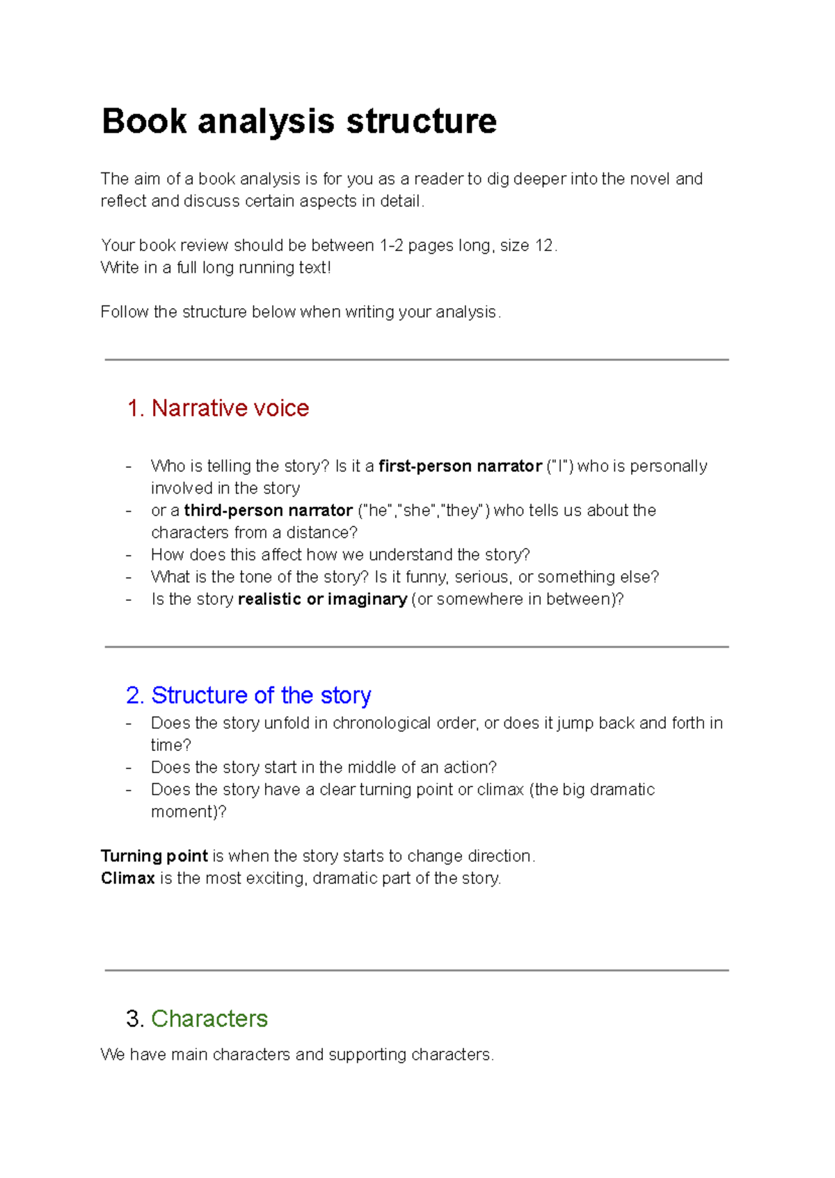 Book Analysis Structure: A Comprehensive Guide - Studocu