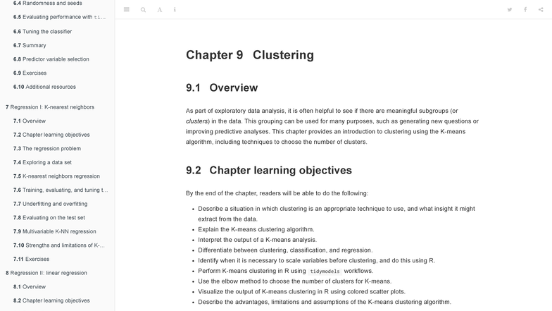 Datasciencebook ca (51) - Chapter 9 Clustering 9 Overview As part of ...