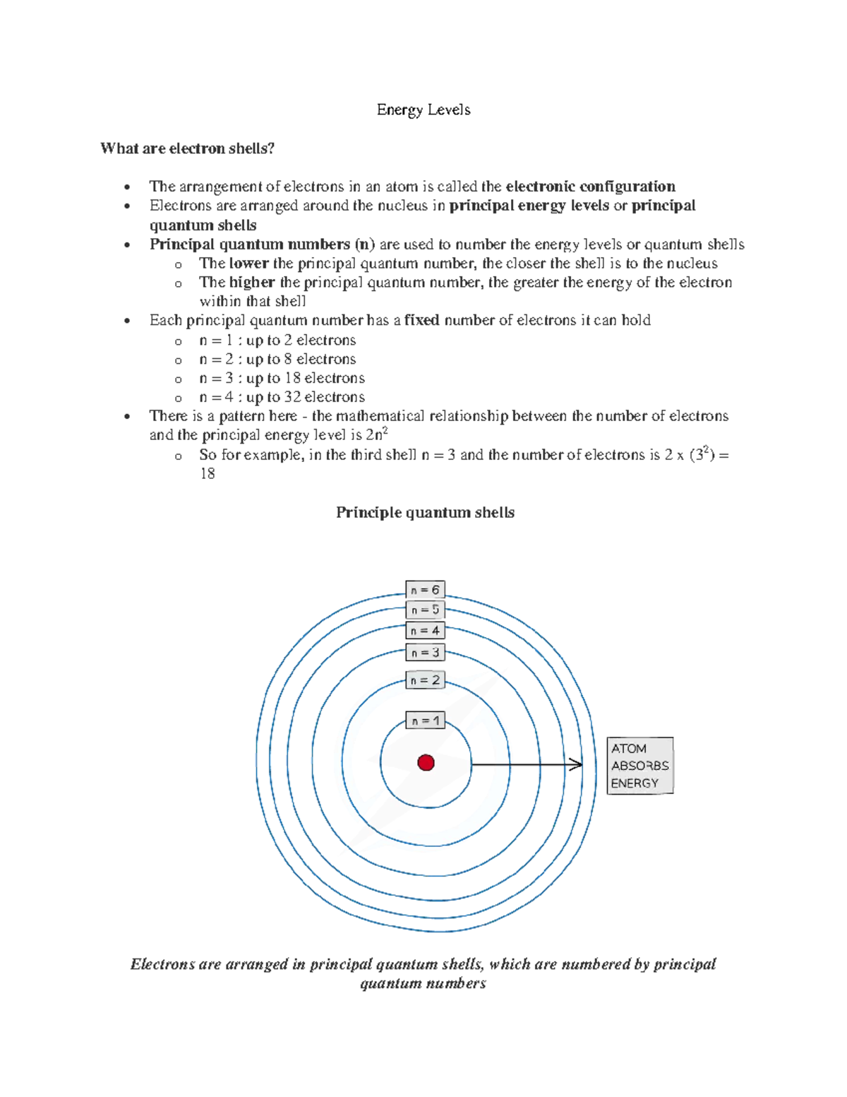 Structure 1.3.3 Lecture Notes: Understanding Electron Shells and Energy ...