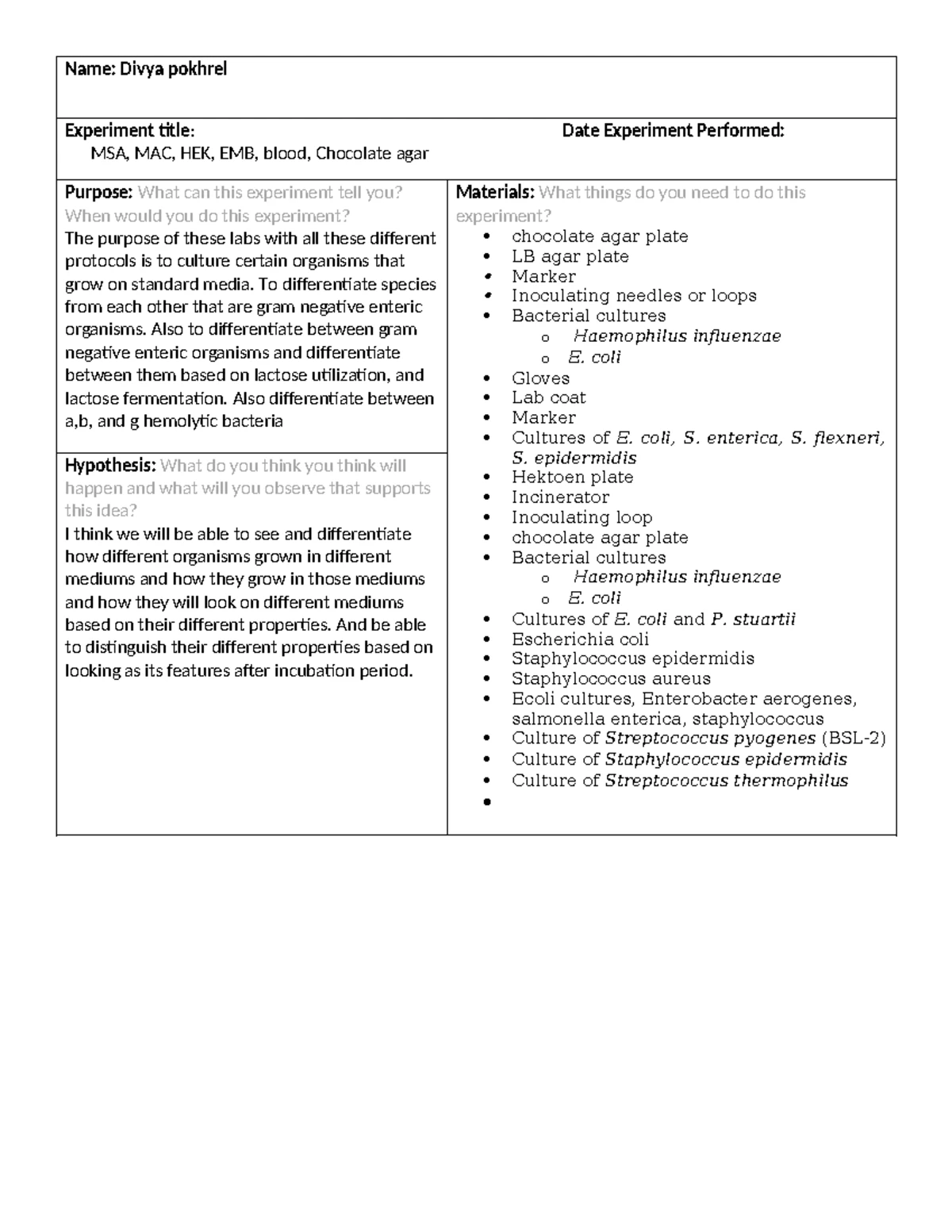 BIOL 258 Lab Worksheet: Simple and Negative Staining Procedures - Studocu