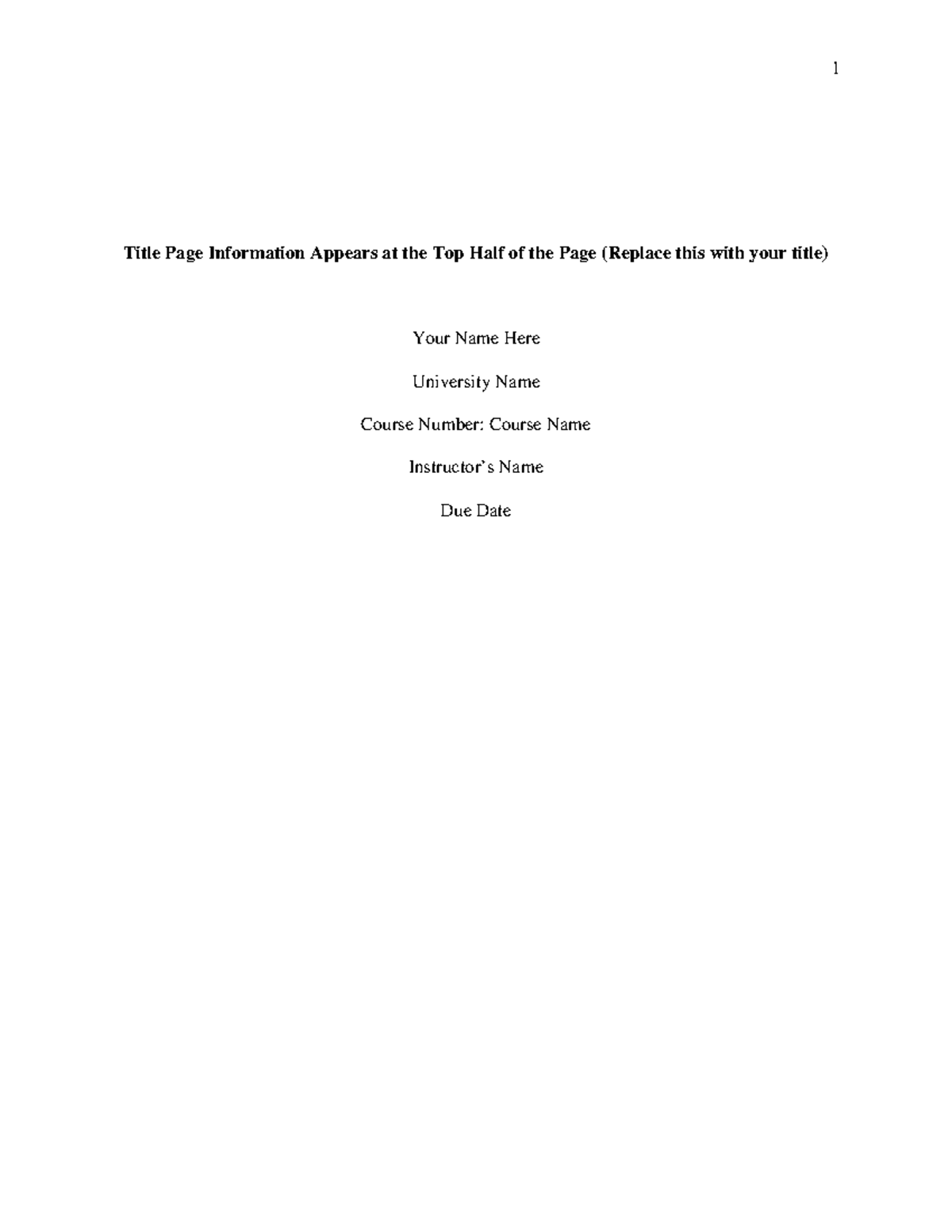 APA 7th Edition Formatting Template for Student Papers - Studocu