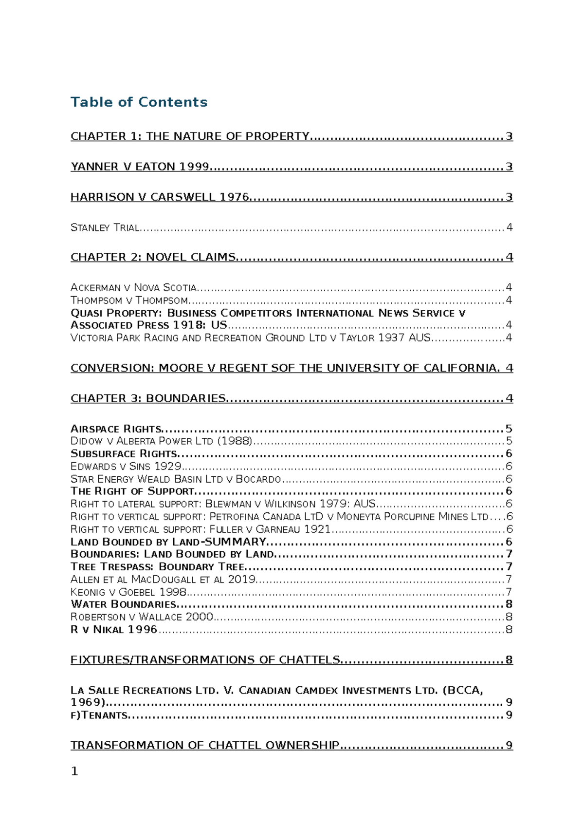Concise Outline of Property Law Concepts - Final Exam (LAW 101) - Studocu