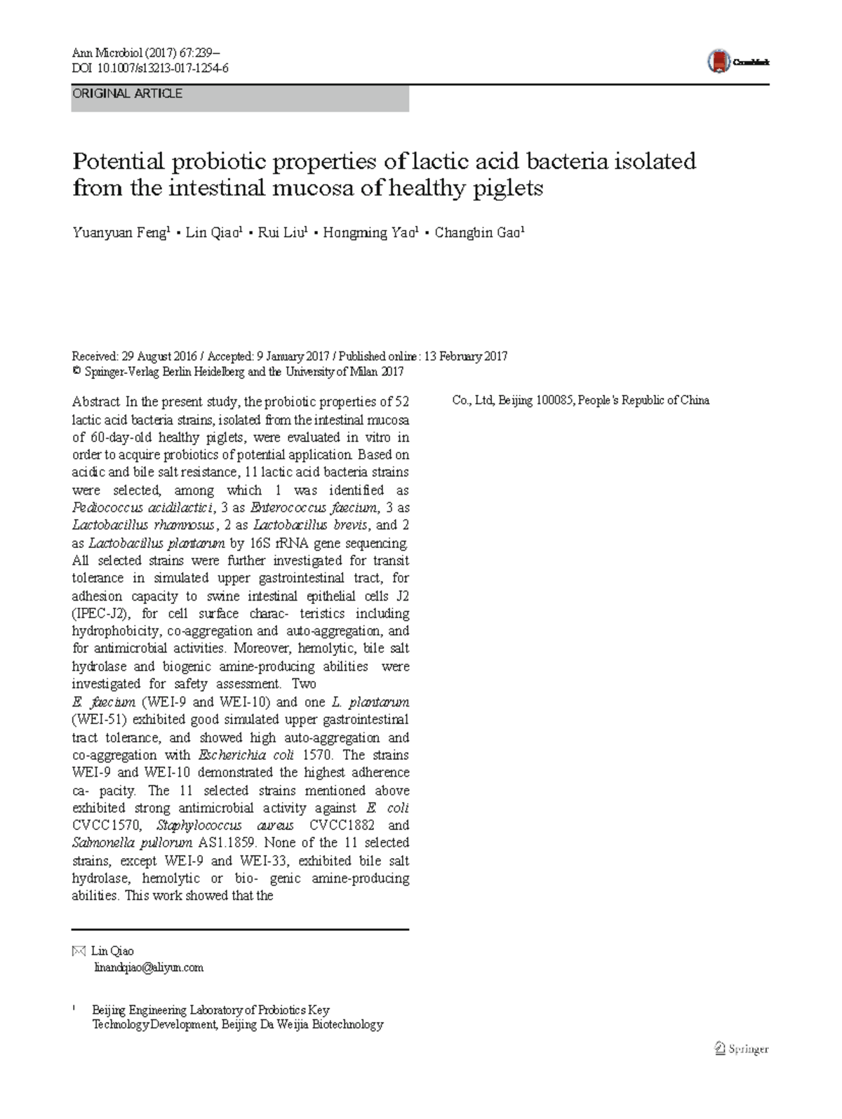 S13213-017-1254-6 - Probiotic Potential of Lactic Acid Bacteria in ...