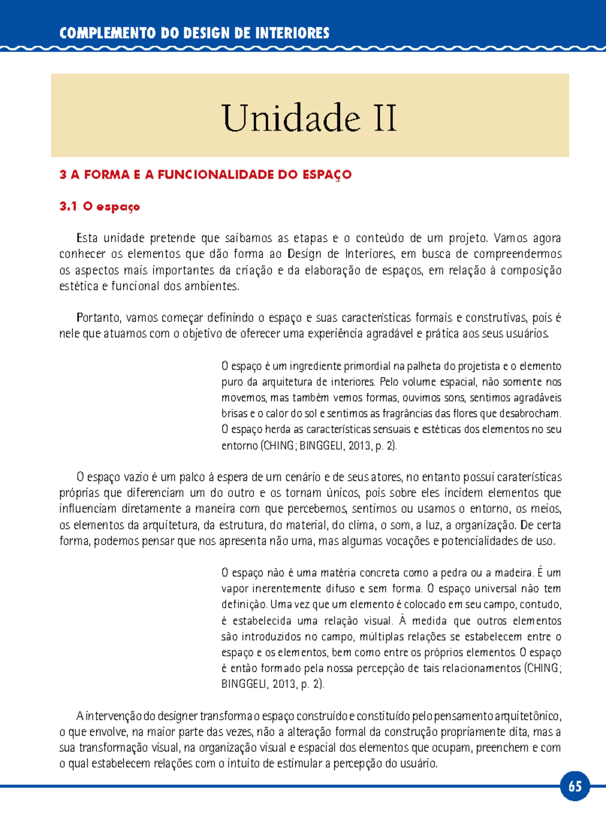 Complemento do Design de Interiores - Unidade II: Forma e ...