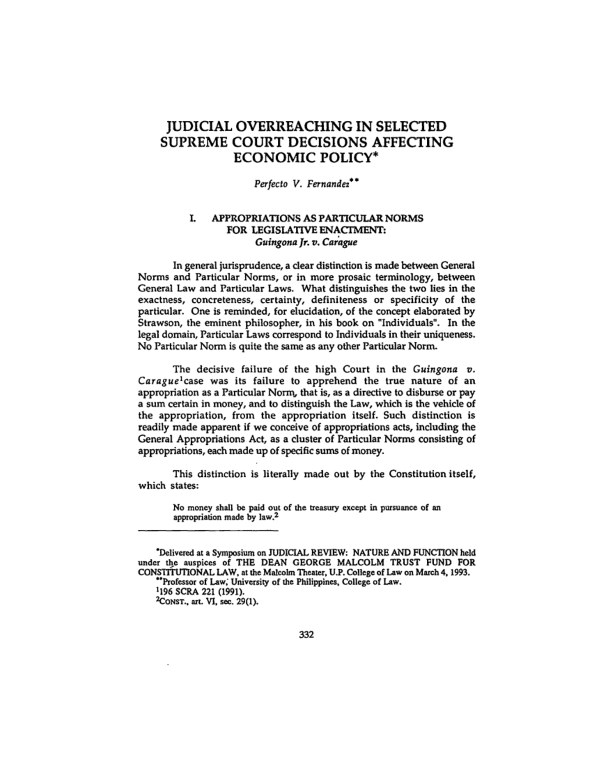 JUDICIAL OVERREACH IN SC DECISIONS: A STUDY OF ECONOMIC APPROPRIATIONS ...