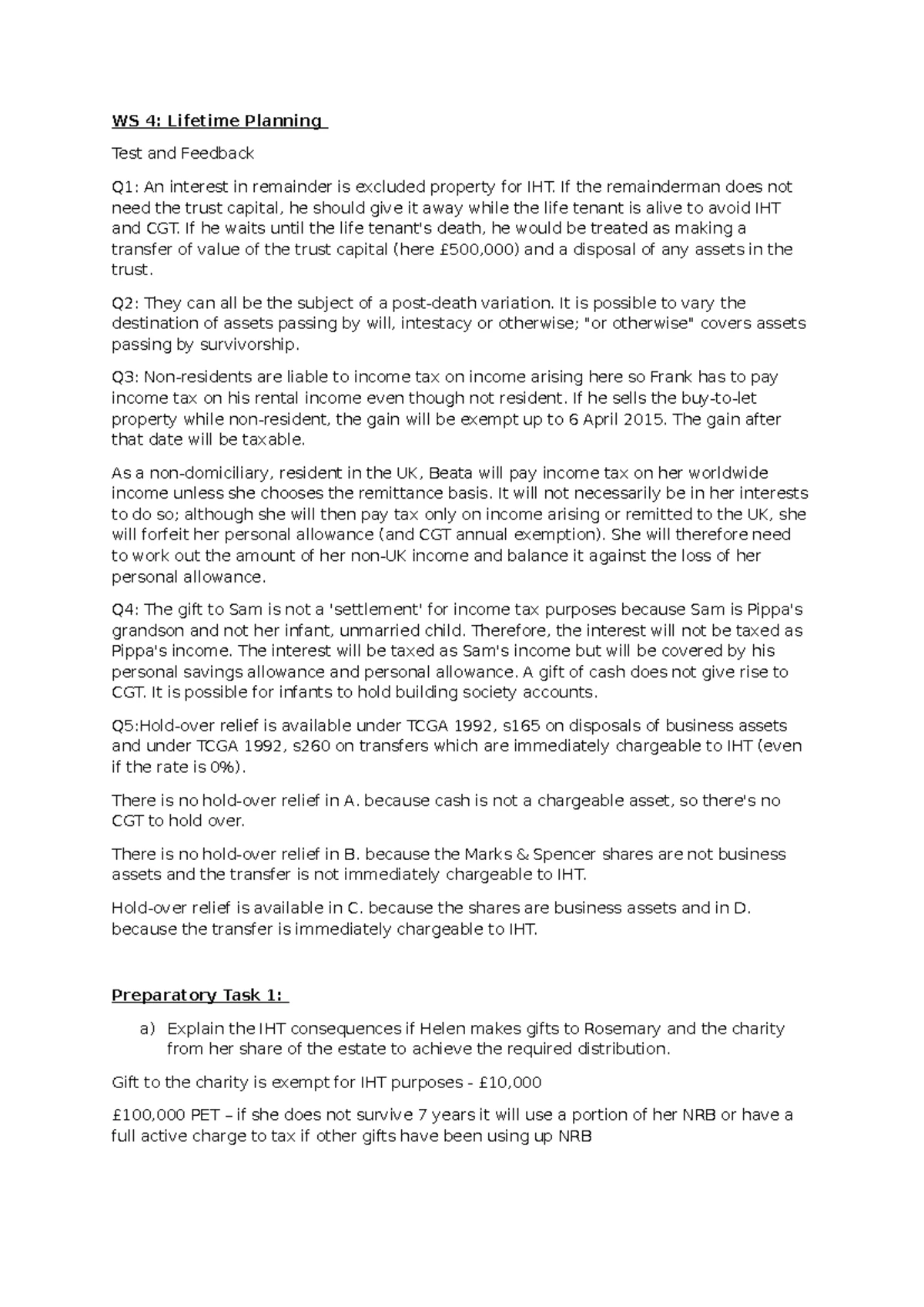 BLP - Week 2 - Notes (Print) - WS 2 – Separate Legal Personality and ...