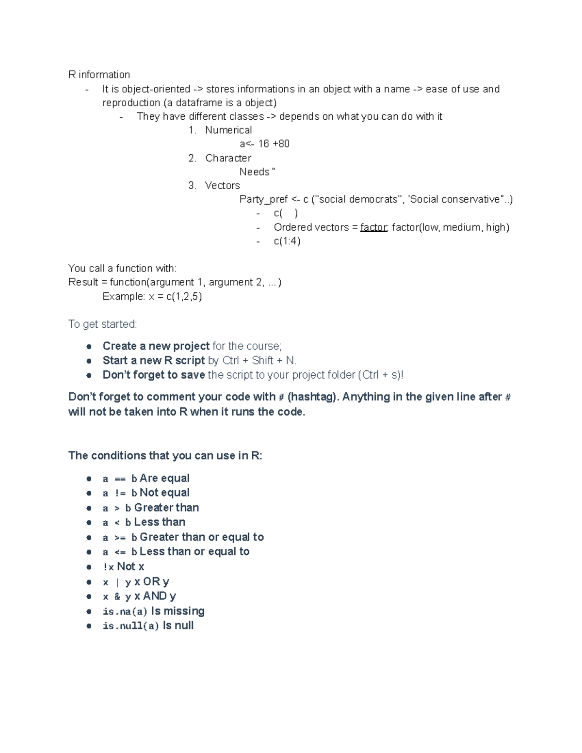QRMP - Summary of Seminar Notes on R Programming Techniques - Studeersnel
