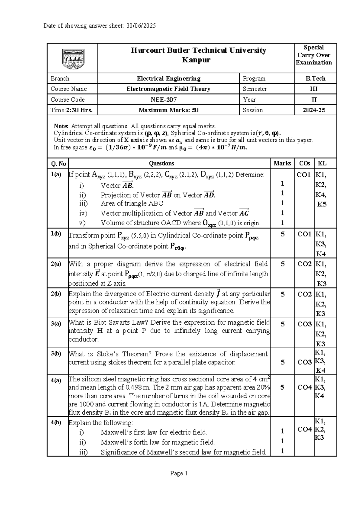EMFT IIEE 207 End Semester Special Carry Over Exam Notes - Studocu