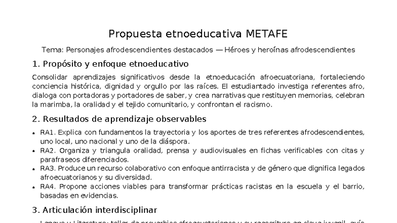 Propuesta Etnoeducativa METAFE: Personajes Afrodescendientes Destacados ...