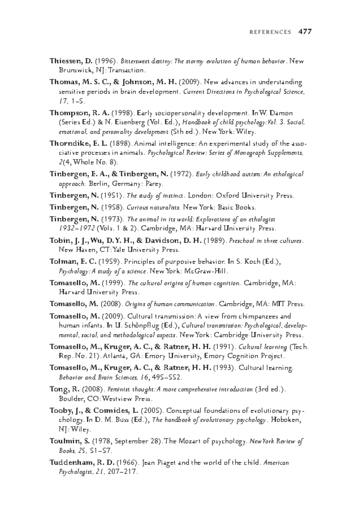Developmental Psychology PSY-165: Comprehensive Reference List - Studocu