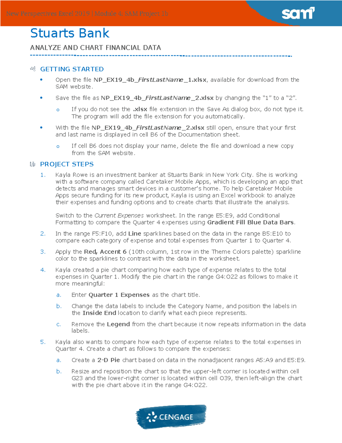 New Perspectives Excel 2019 Module 4: SAM Project 1b Instructions - Studocu