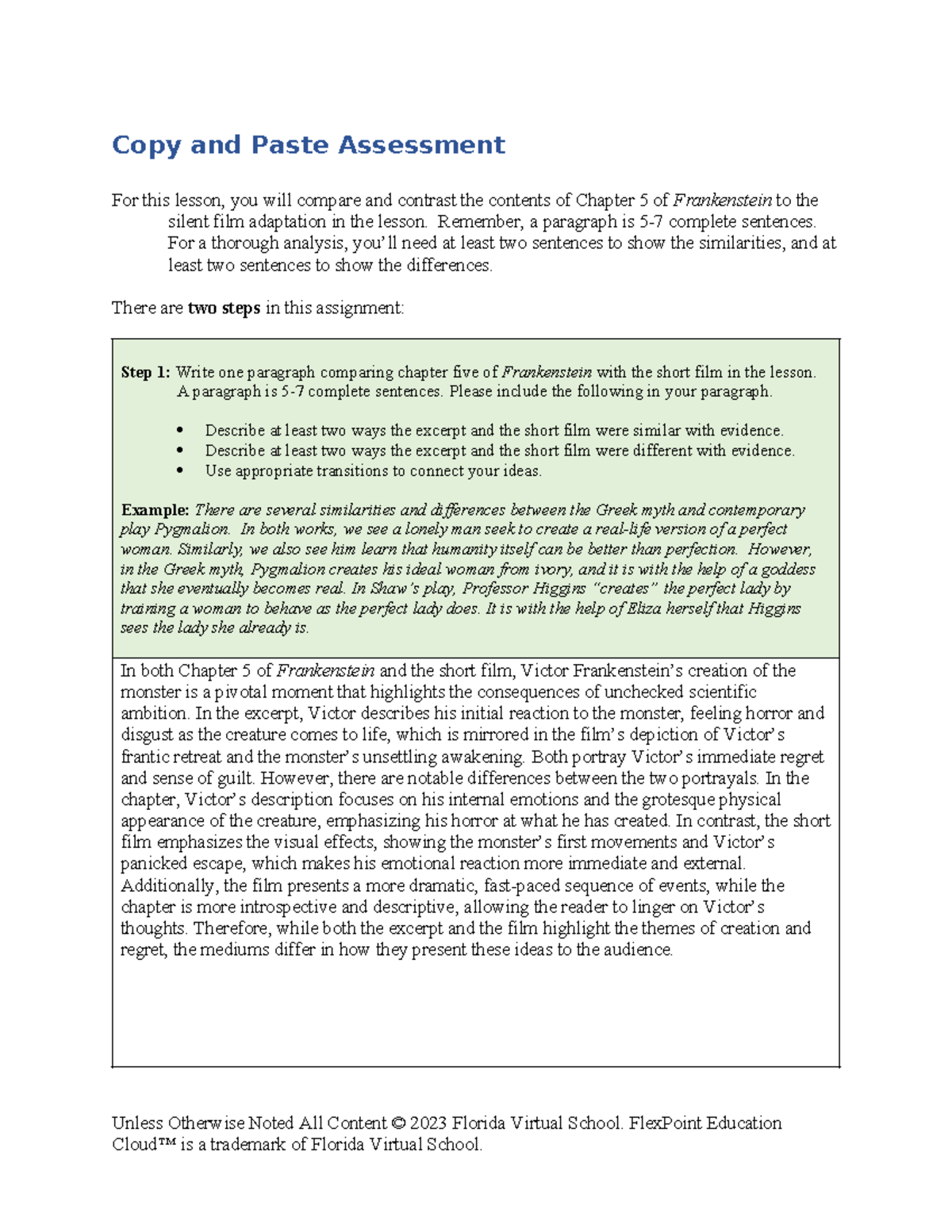 05 02 copy and paste assessment - Copy and Paste Assessment For this ...