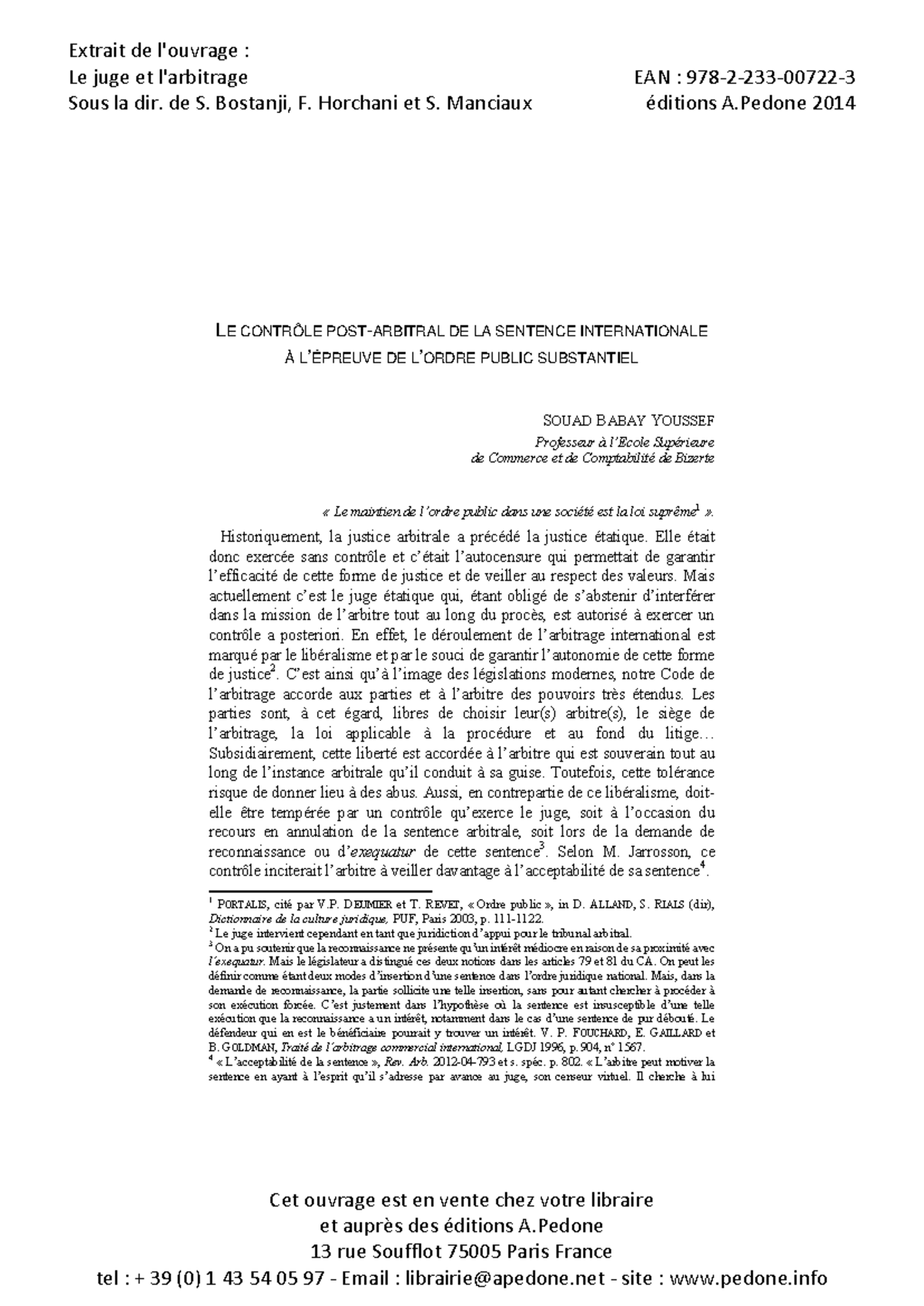 Contrôle Post-Arbitral de la Sentence Internationale - CE1021 - Studocu