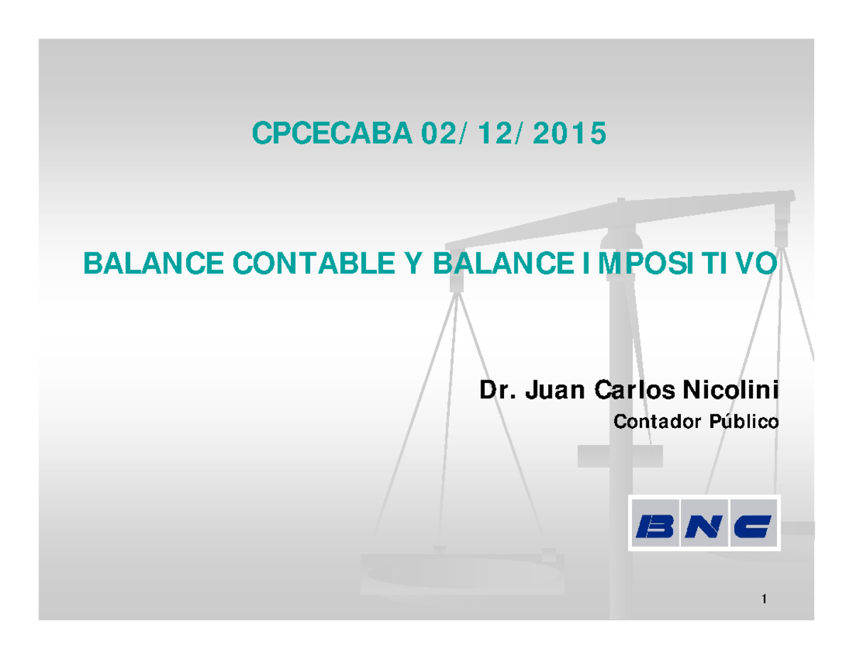 Nicolini Balance - libro - CPCECABA 02/12/ BALANCE CONTABLE Y BALANCE ...