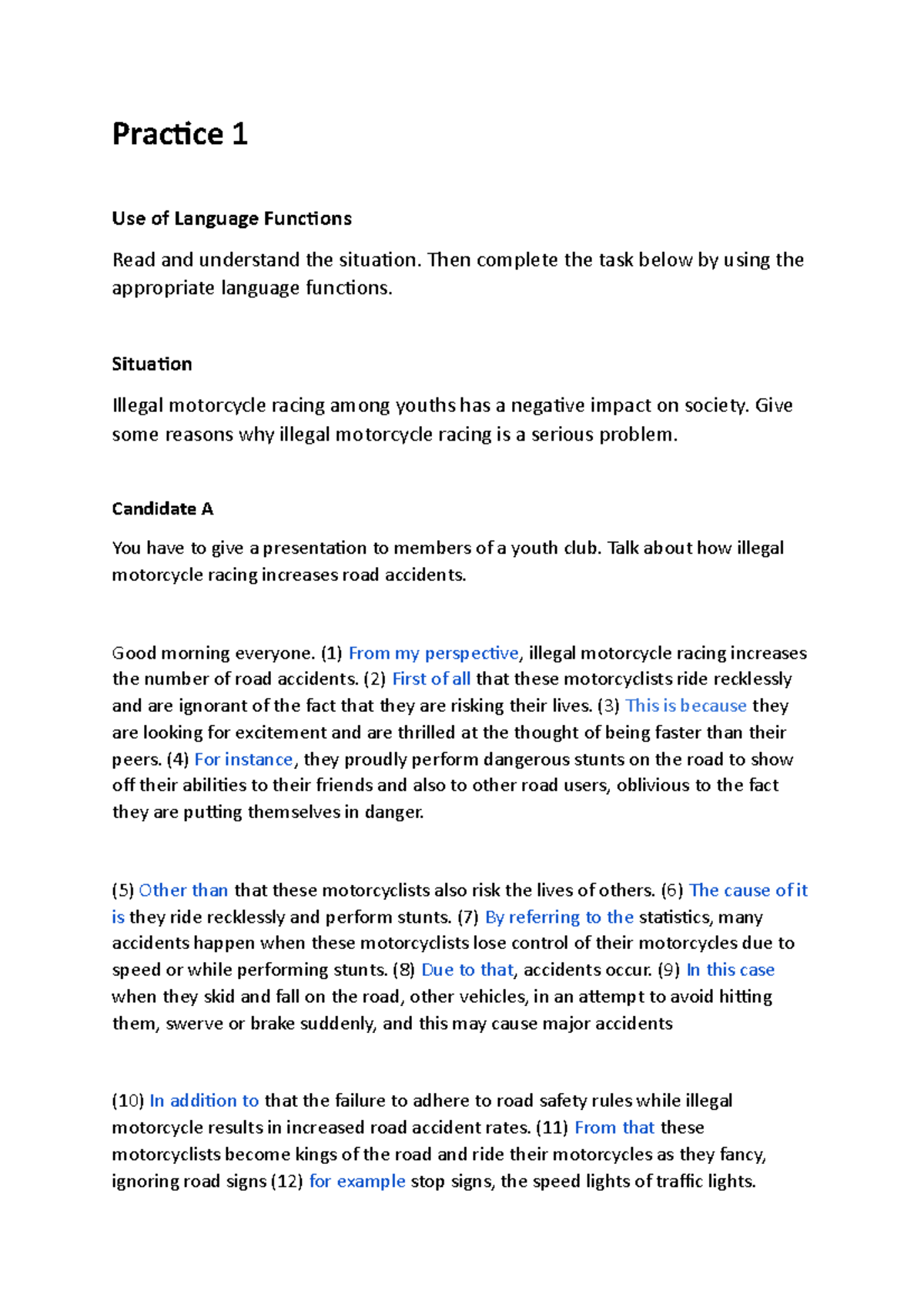 Practice - Language Functions in Presentations (Part 1) - Studocu