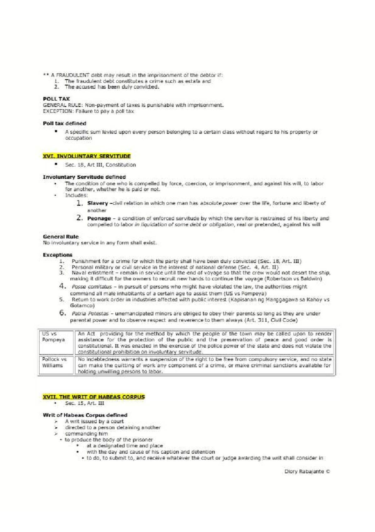 Constitutional Law II (20) Reviewer: Key Concepts and Case Summaries ...