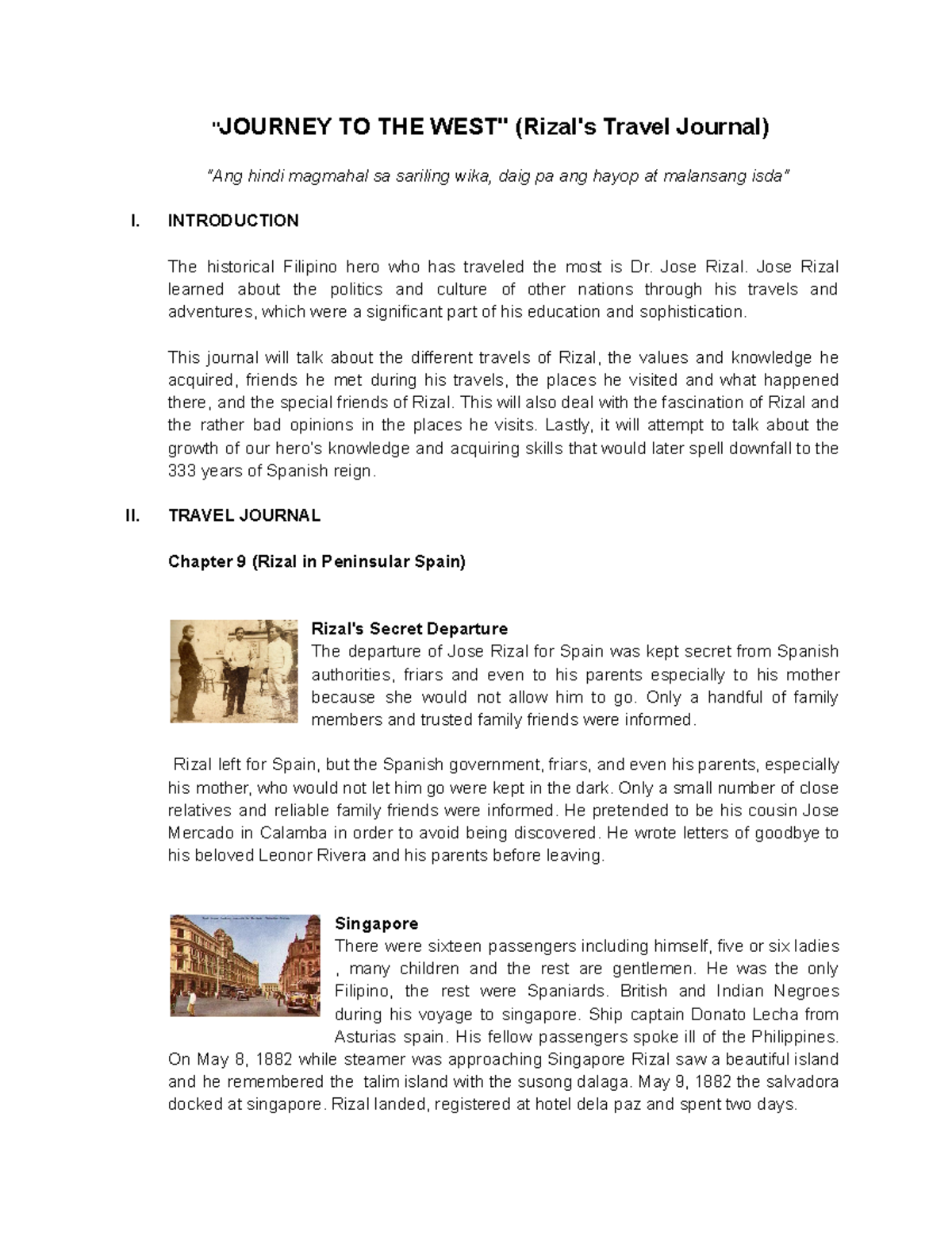 Rizal's Travel Journal: Insights and Experiences from His Journeys ...