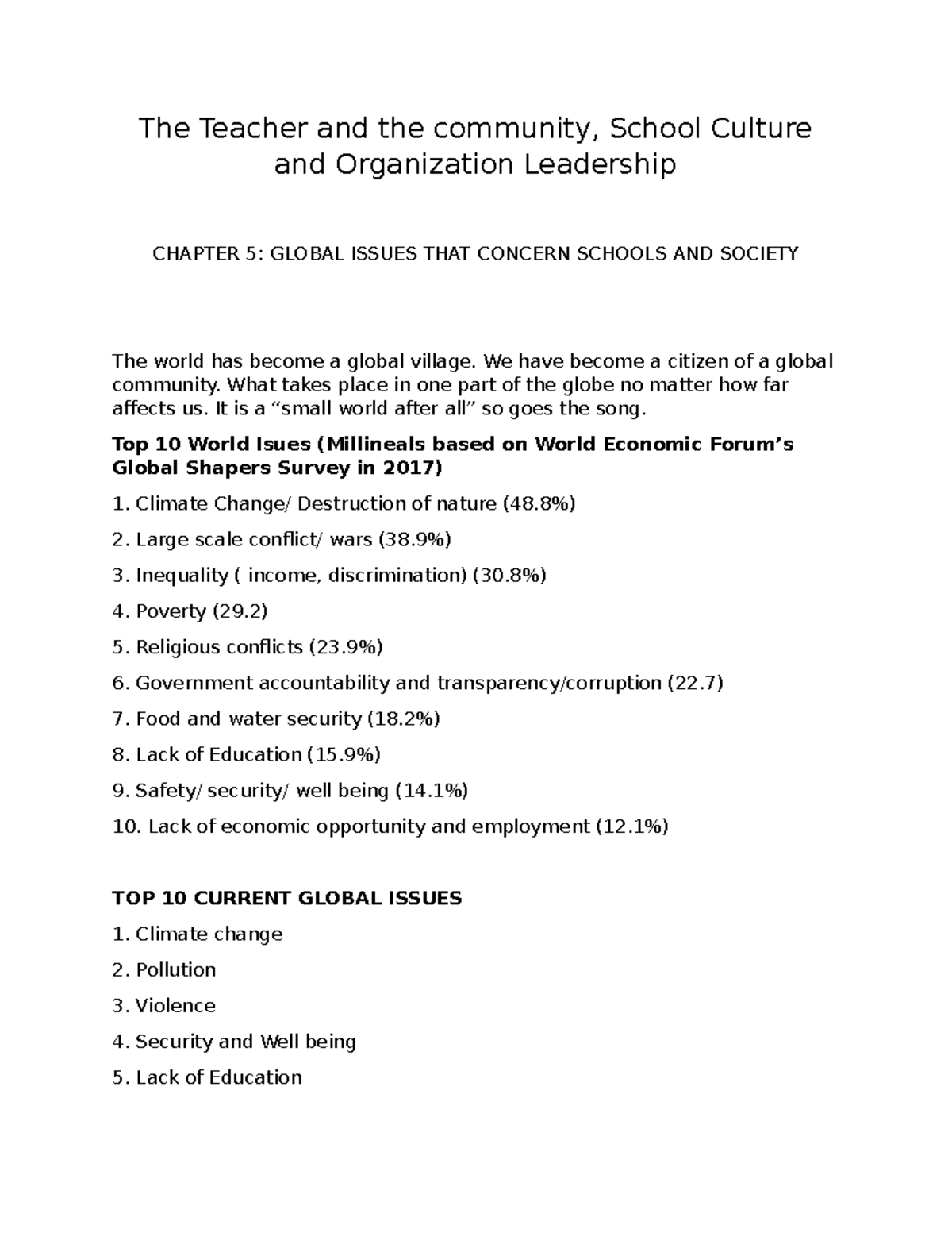 Global Issues Impacting Schools and Communities: A Comprehensive ...