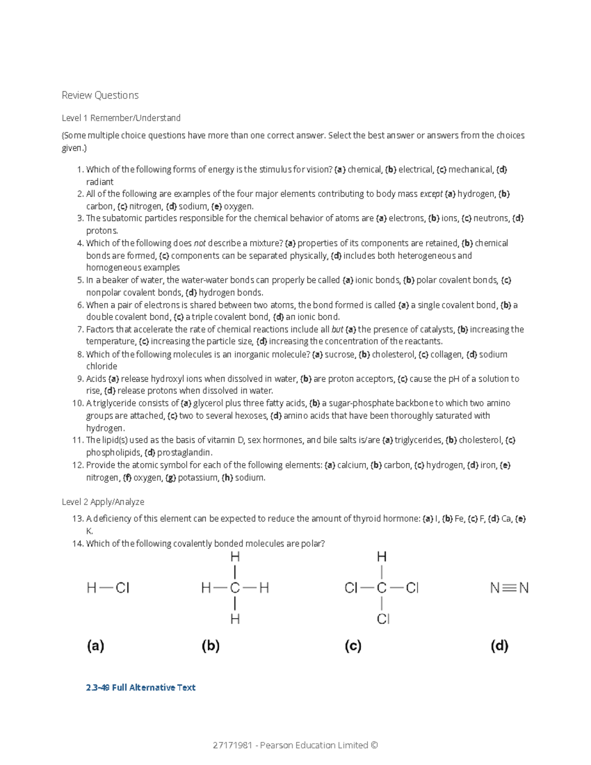 Biology Chapter 2: Review Questions & Key Concepts (FMEA72) - Studocu