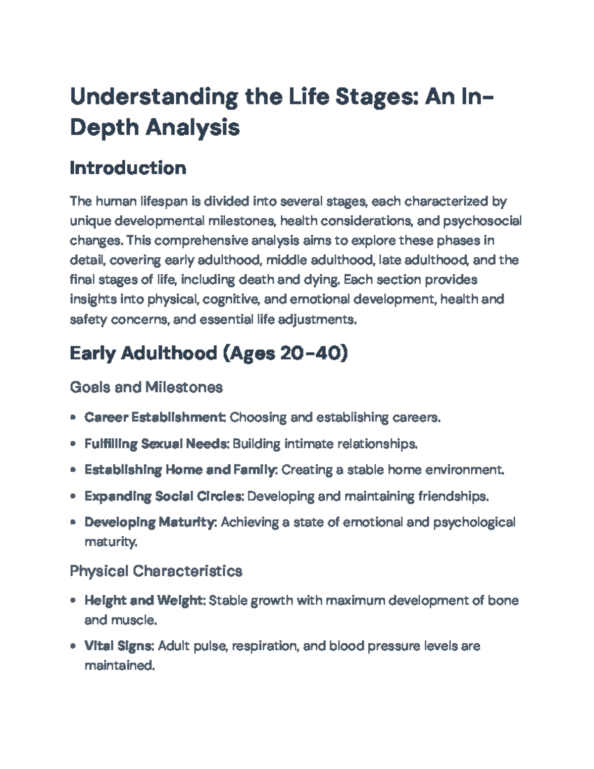 Understanding Life Stages: Comprehensive Health & Development Analysis ...